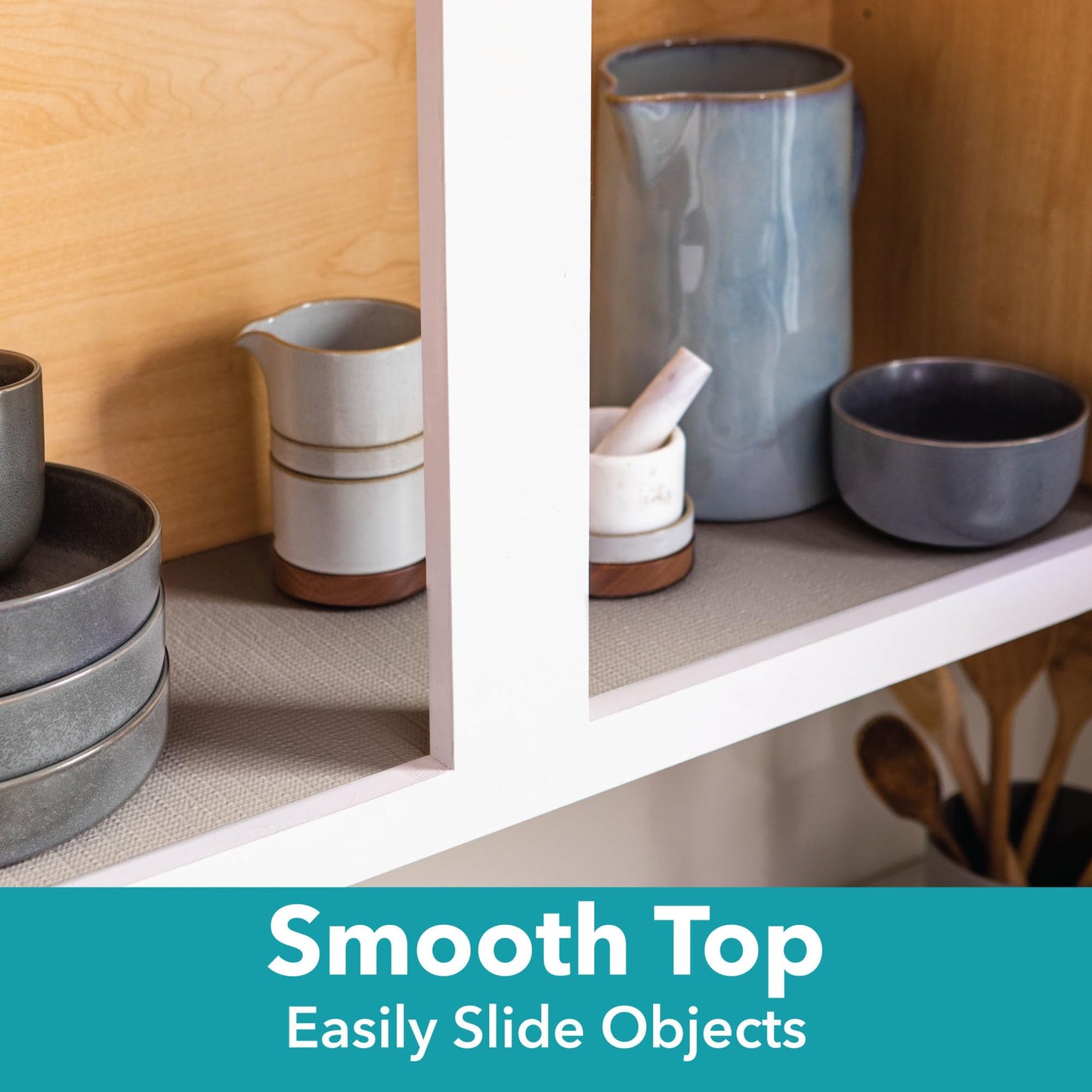 Duck Smooth Top Easy Liner Shelf Liner 20" Wide Kitchen Pack, 6-Rolls, Each 6' Length, White