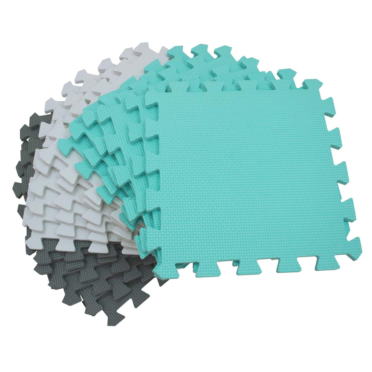meiqicool Baby Play Mat with EVA Foam Interlocking Puzzle Solid Foam Play Mat for Baby- 18 Tiles Puzzle Floor Play Mat with Shapes & Colors 11.8"x 11.8"