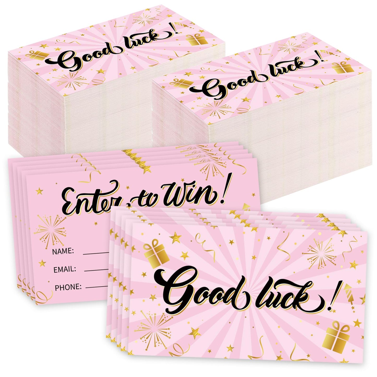 1200 Pcs Pink Enter to Win Raffle Tickets Cards 3.5 x 2 Inch Entry Form Ticket Cards for Contest, Auction, Raffles, Ballot Box with Space for Name, Email Address Phone Number Fields (1200)