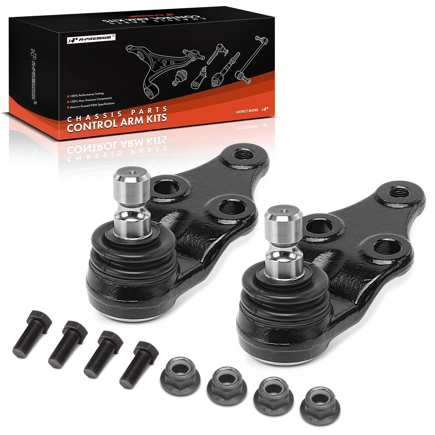 A-Premium 2 x Front Lower Ball Joints, Compatible with Hyundai Sonata 2011-2014, Santa Fe 2013-2018, Santa Fe Sport 2013-2018, Santa Fe XL 2013-2019, Azera 2012-2014 & Kia Optima, Sorento, Rondo