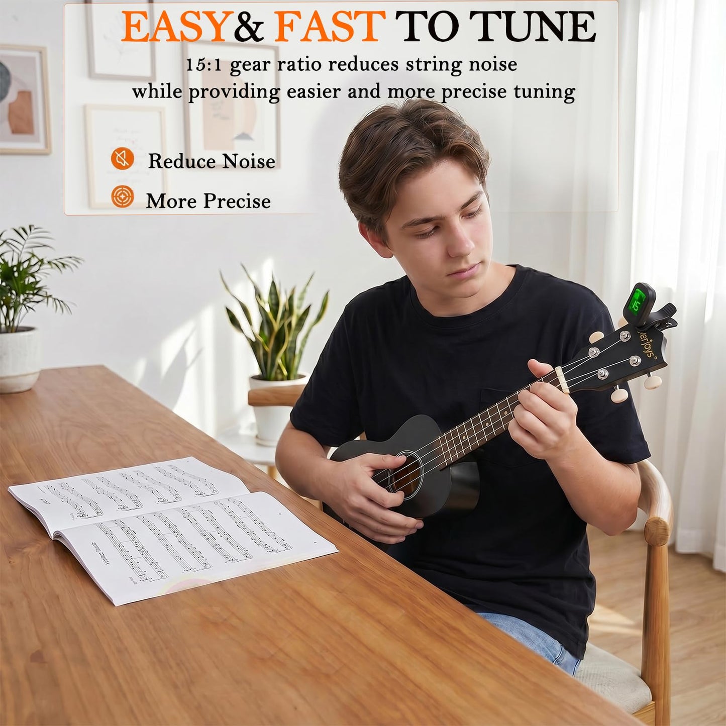 Soprano Ukulele Beginner Kit 21 Inch w/Free Online Lesson Gig Bag Tuner Picks Strap, Fast to Learn