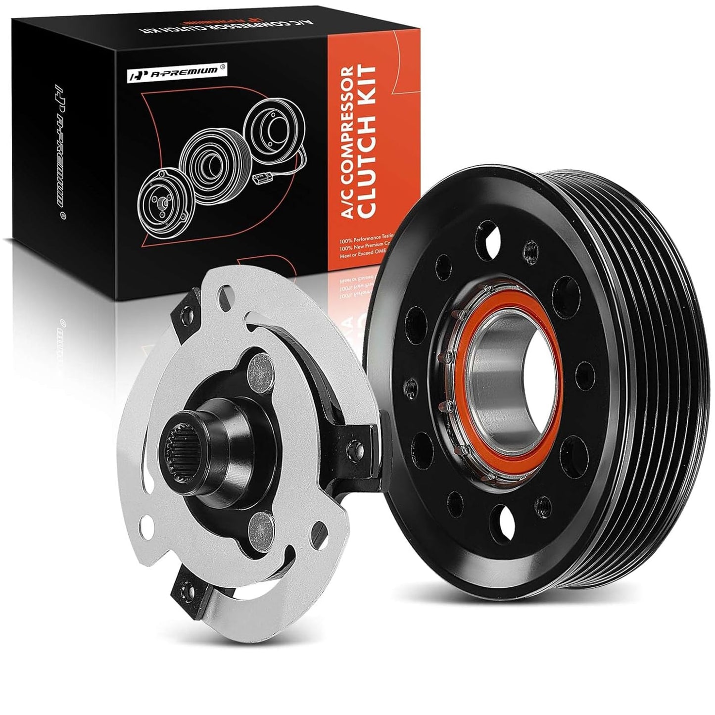 A-Premium Air Conditioner AC Compressor Clutch Kit Compatible with Volkswagen Jetta, Passat, Golf, Tiguan, Beetle, CC, Eos, GTI, Golf City, Golf R, Passat CC & A3, TT, A3 Quattro, TT Quattro