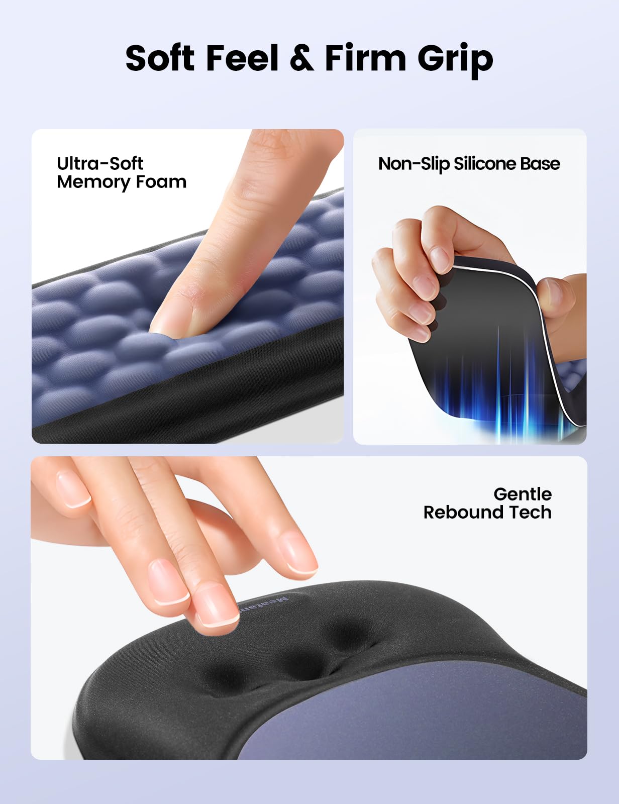 meatanty Keyboard and Mouse Wrist Rest Set, Ergonomic Wrist Pad Support, Computer Hand Palm Rest Combo, Memory Foam Typing Desk Accessory Carpal Tunnel Cushion, Laptop Office Home School Women-Pink