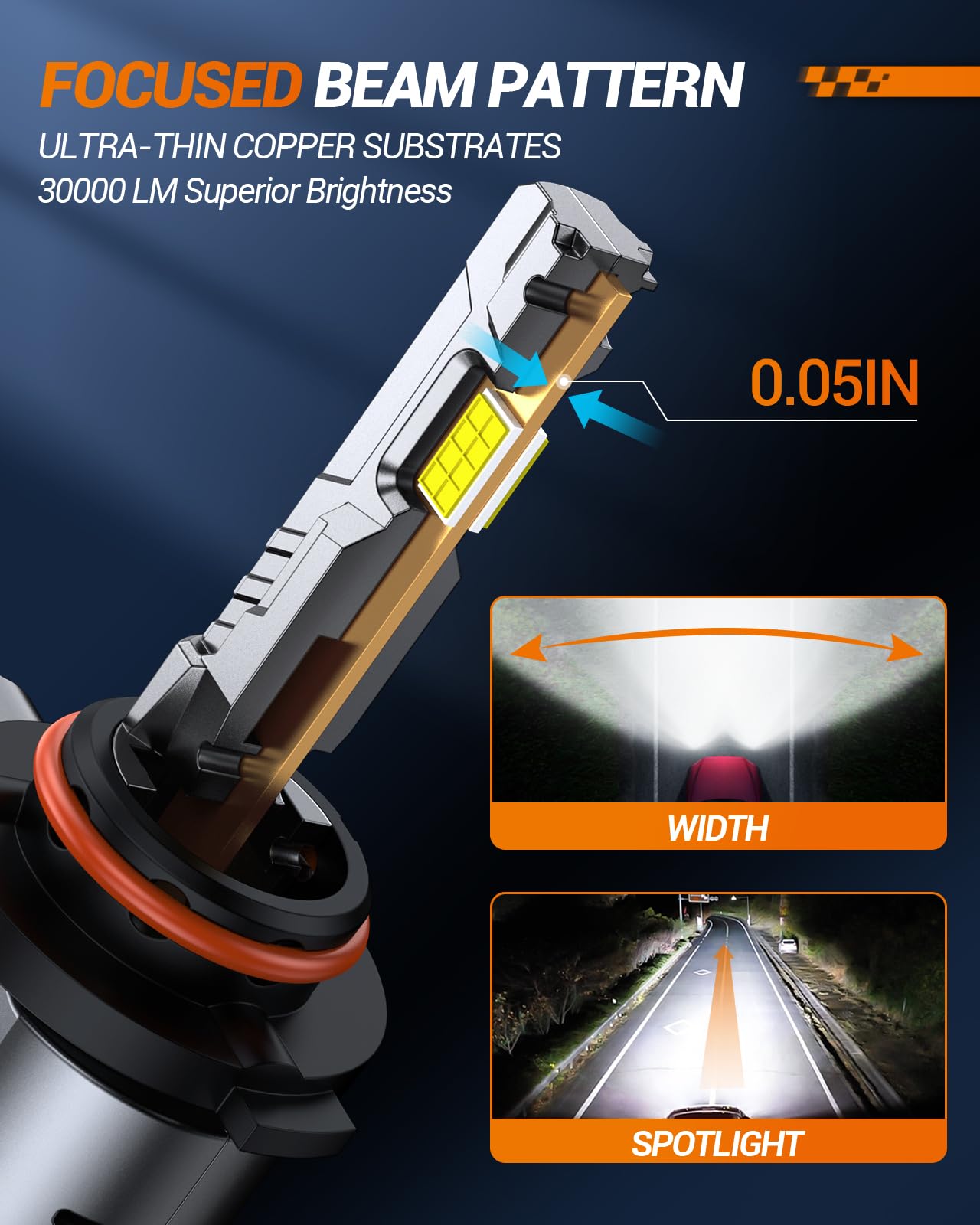 SEALIGHT 2026 Upgraded 9005 LED Headlight Bulbs, 1:1 Design 50,000LM 900% Brighter HB3 9005 LED Light Bulb, 6500K Cool White, Plug and Play Halogen Replacement, Non-polarity, Pack of 2