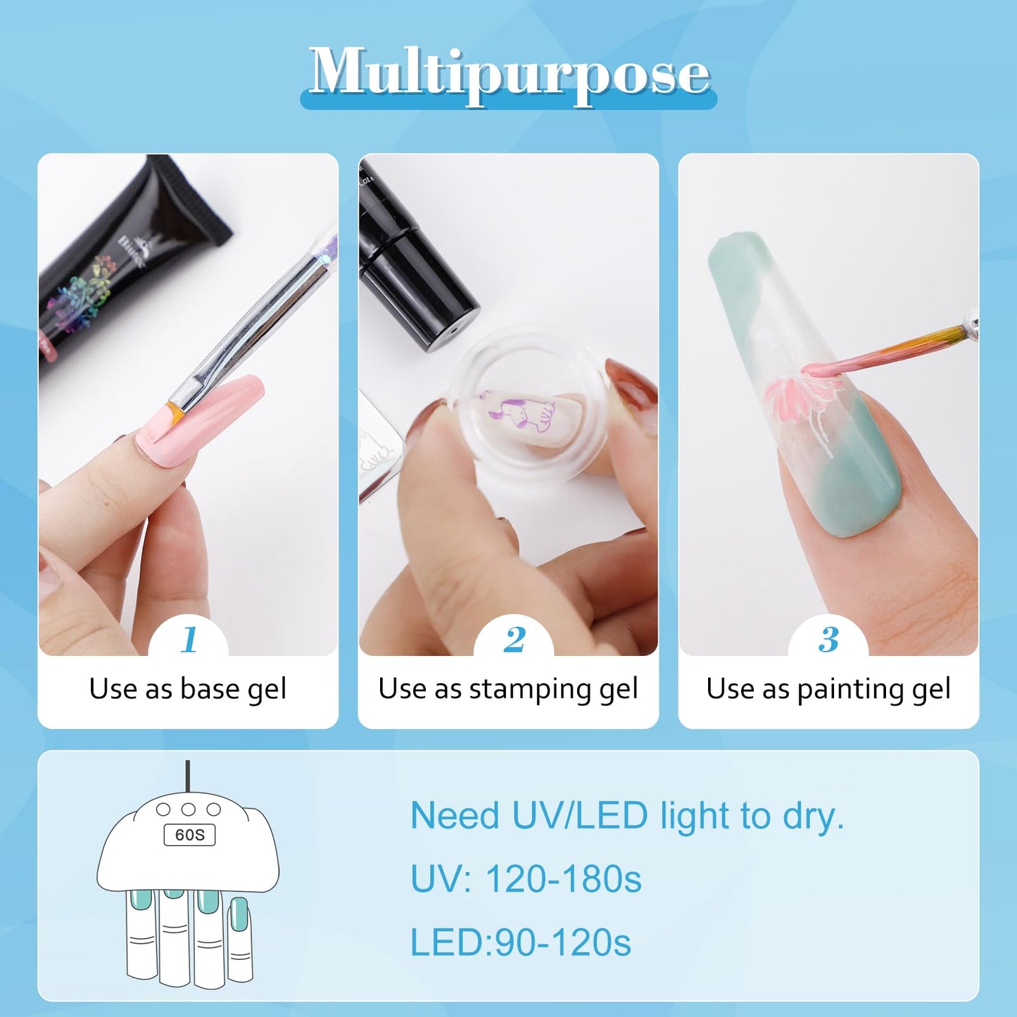 Biutee Nail Stamping Polish Gel Pack of 24 Colors 5ML UV LED Special Polish Gel Printed Nail Polish Gel Polish for nail stamping plate