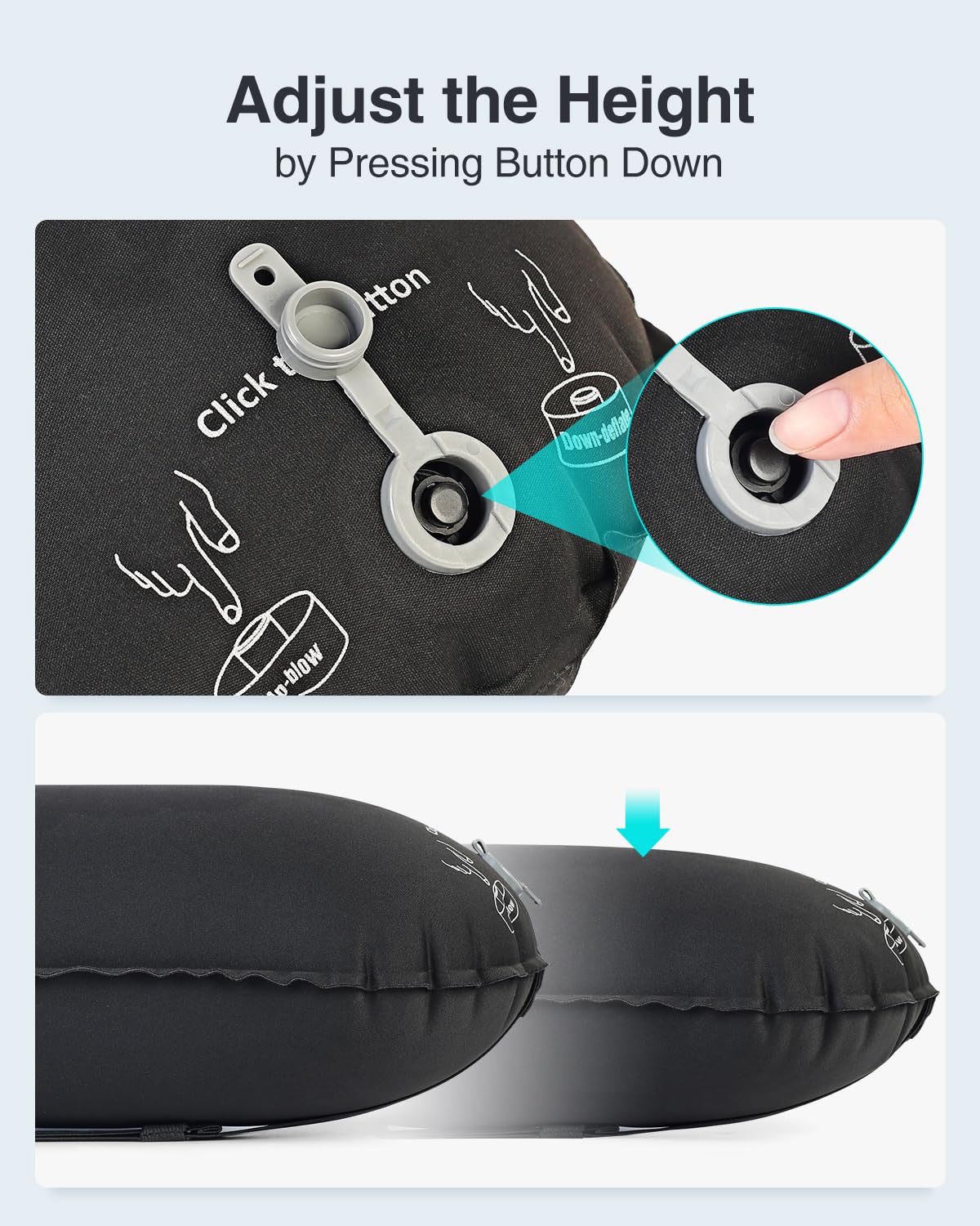 Luxtude Inflatable Lumbar Pillow for Airplane Travel, Lumbar Support Pillow for Office Chair/Car, Self-Inflating Travel Lumbar Pillow Back Support, Lower Back Pillow Reducing Lumbar Pain