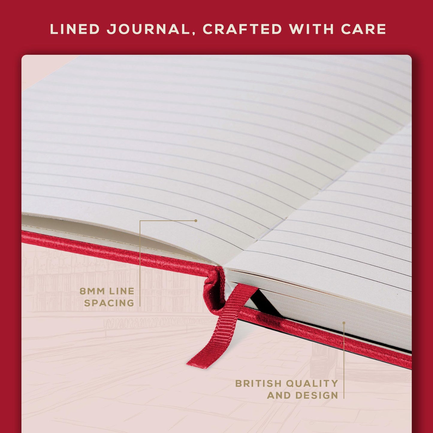 BEECHMORE BOOKS Lined Journal Notebook, 8.5 x 11.5 inch A4 160 Lined Pages, Hardcover Leather Journals for Women, Men, Writing and Notebooks for Work - 120 GSM Thick Paper, Gifts Box Included