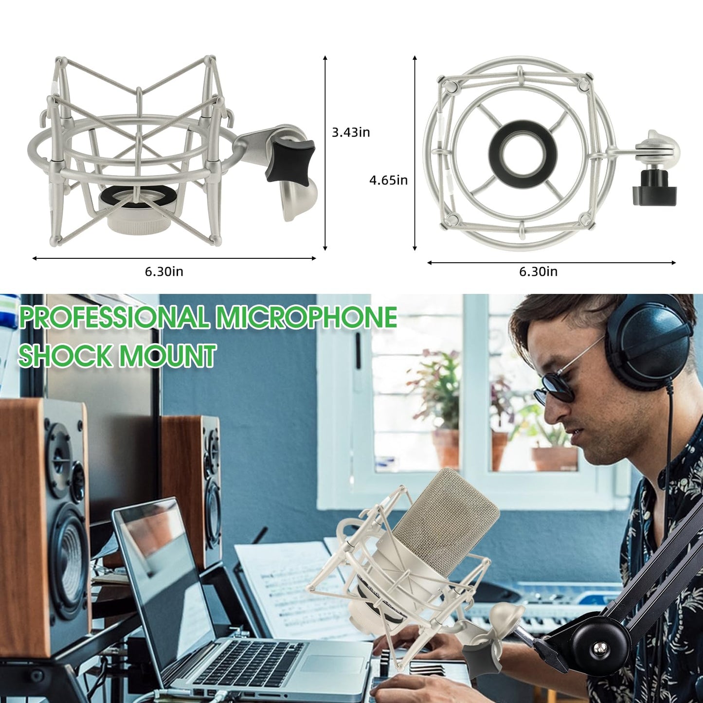 ZibugZag Microphone Shock Mount – Compatible with Neumann TLM 103, TLM 102, M147, M149 & More, Anti-Vibration Isolation for Studio & Broadcast