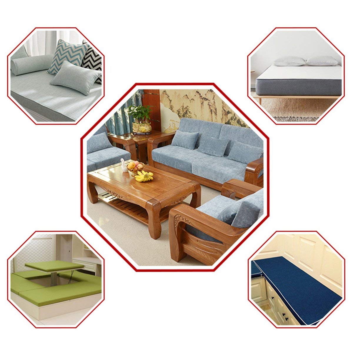 Cozylkx Upholstery Foam, 0.5" H x 24" W x 71" L High Density Seat Cushion Foam for Foam Padding, Seat Replacement, Upholstery Sheet, White