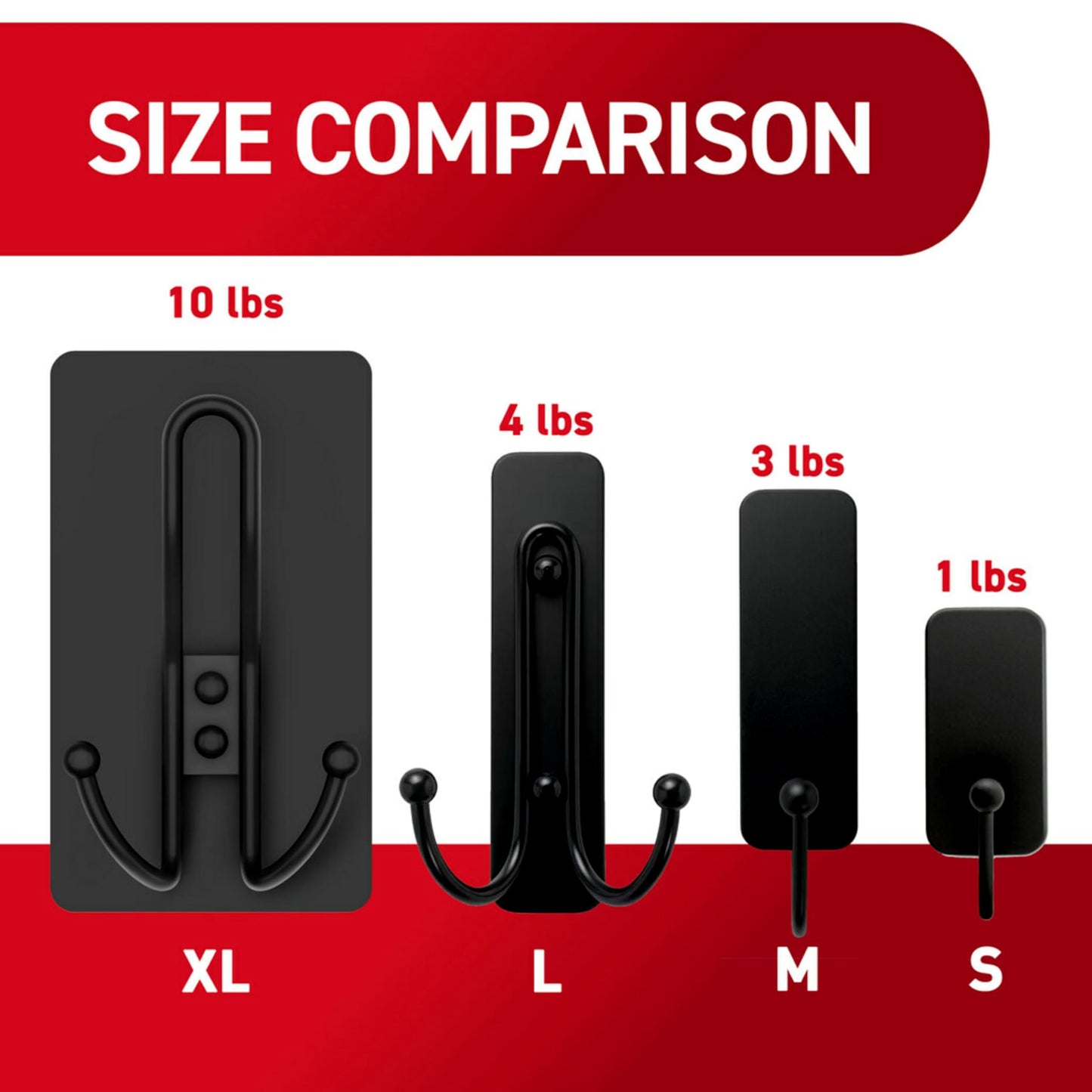 Command X-Large Matte Black Triple Hook, 2 Hooks, 6 Strips, Damage-Free Hanging Wall Hooks with Adhesive Strips, No Tools Wall Hooks for Hanging Decorations in Living Spaces