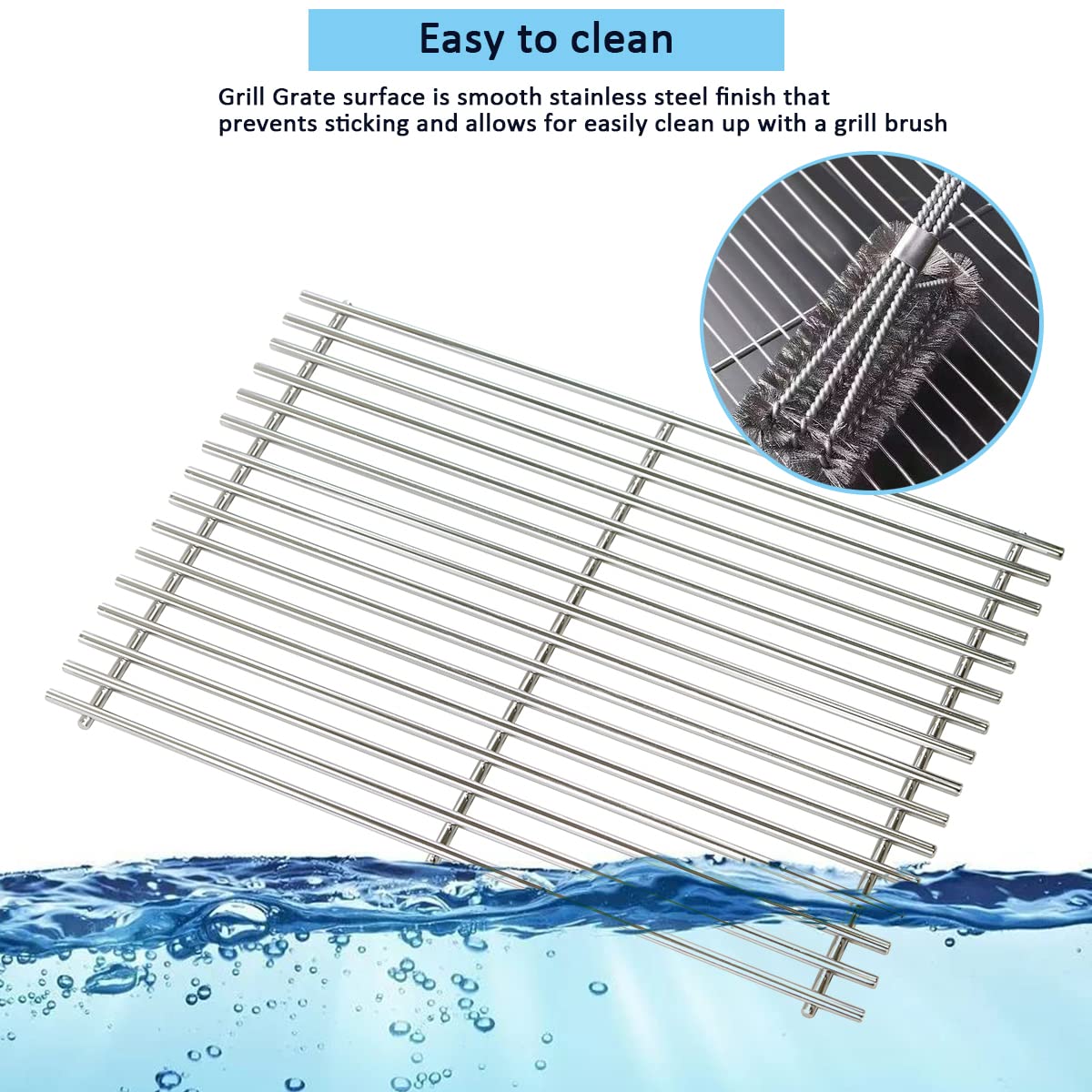 17 1/4 inch Cooking Grates for Grill Master 720-0670E, Broil-Mate 7020-54, 7020-64, 7123-64, 7123-64H, Stainless Steel Replacement Grill Grid for Master Forge 1010037 Gas Grill Parts