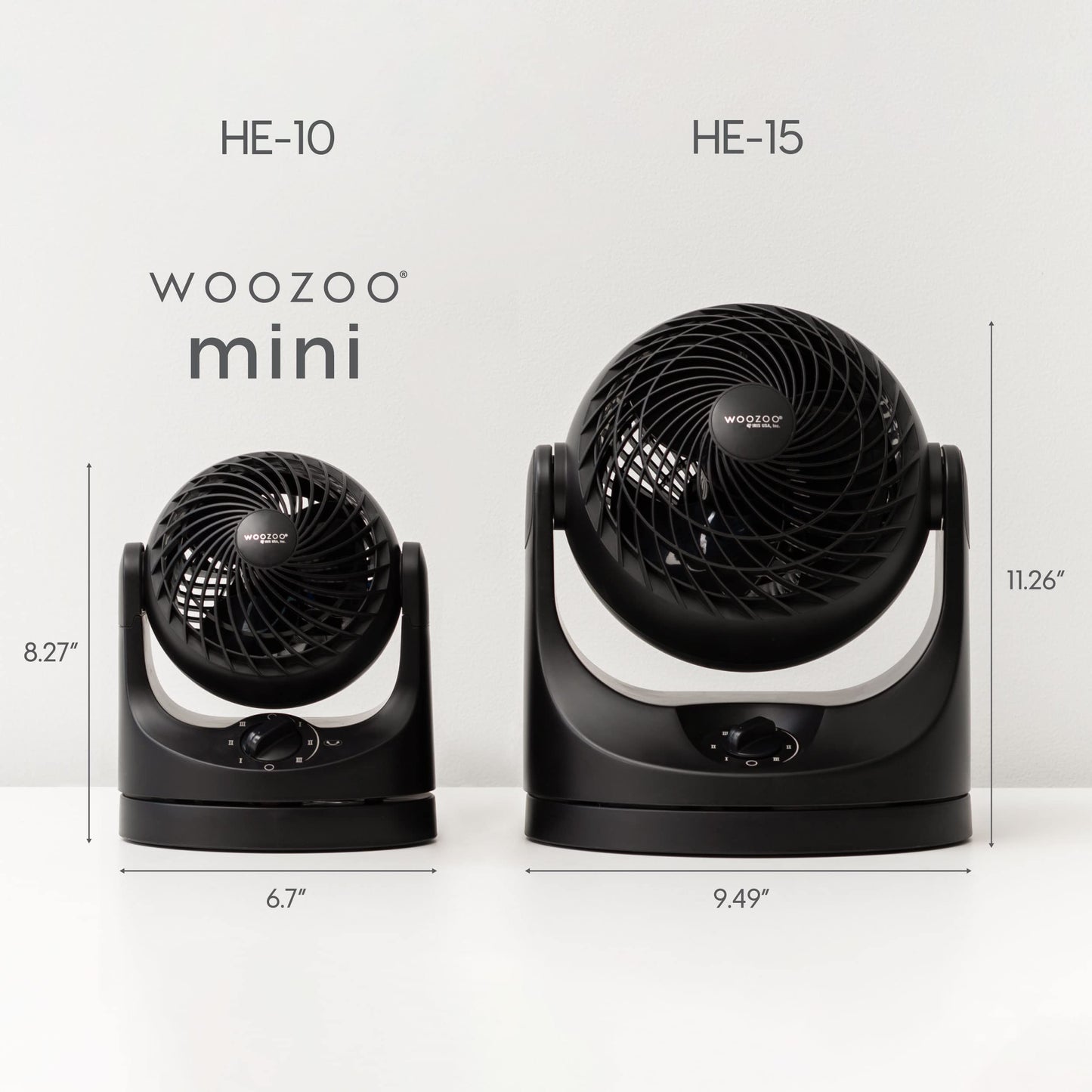 IRIS USA WOOZOO Desk Fan, Oscillating Table Air Circulator, 3 Speeds, 32ft Max Air Distance, 112° Adjustable Tilt, 27.5db Low Noise Motor, Small Fan for Bedroom, Office, Dorm, Black