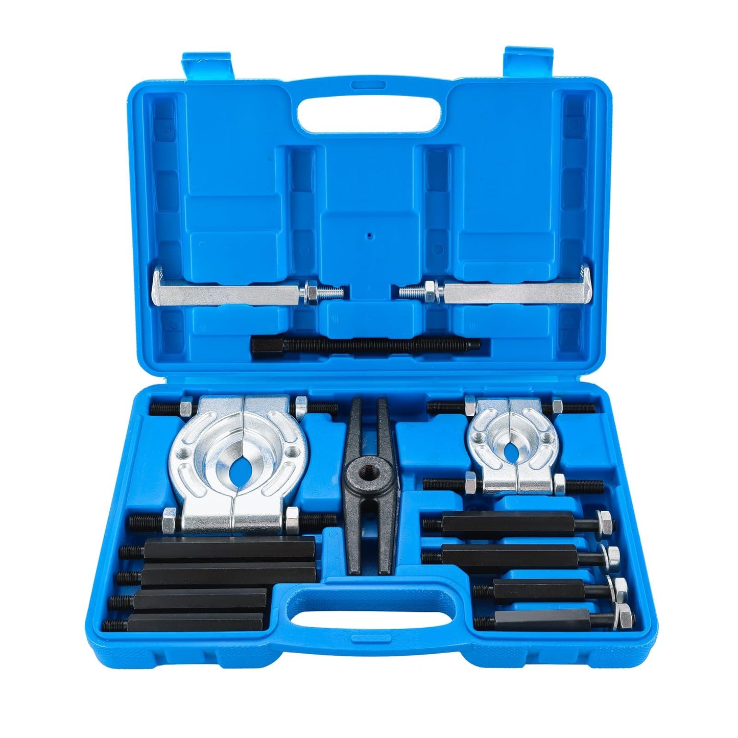 DASBET 14PCS Bearing Puller Set 5 Ton Capacity Bearing Separator Wheel Hub Axle Puller Set Pinion Wheel Bearing Removal Kit with 2" and 3" Jaws Heavy Duty Bearing Splitter Tool Kit