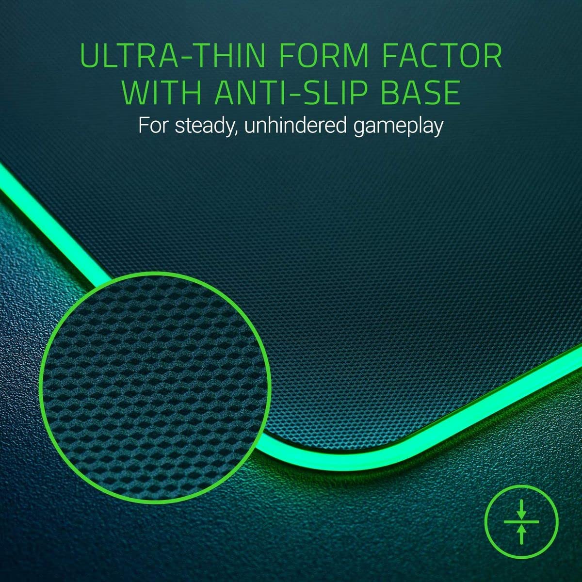 Razer Firefly Hard V2 RGB Gaming Mousepad: Customizable Chroma Lighting - Built-in Cable Management - Balanced Control & Speed - Non-Slip Rubber Base