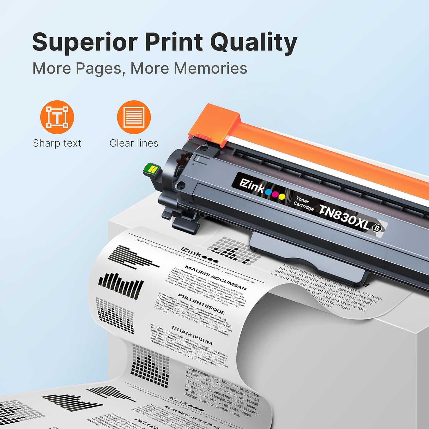 E-Z Ink TN830XL Toner Cartridge Replacement for Brother TN830 TN 830 XL Toner Cartridges Compatible for Brother DCP-L2640DW HL-L2460DW HL-L2480DW HL-L2400D HL-L2405W MFC-L2820DW Printer (2 Black)