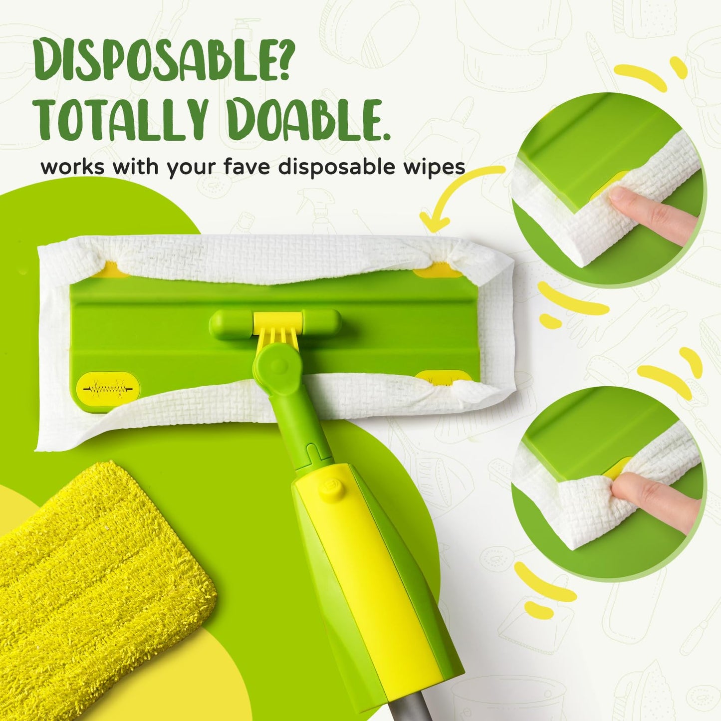 Yasterd Kids Spray Mop, Fun & Functional Toddler Mop Cleaning Set,Real Working Mini Mop, Pretend Play Toy –Includes Spray Bottle,Washable Microfiber Pads, Montessori Toddler Cleaning Toy Set -Green