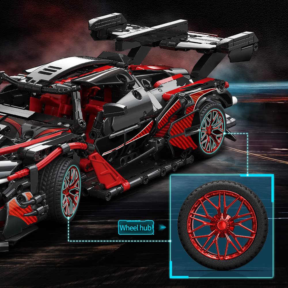 Adults Challenging Racing Car Building Blocks Kit，1:14 1391 Pieces Car Model Building Set DIY Toys for Boys Age 12 13 14 15 16 88301