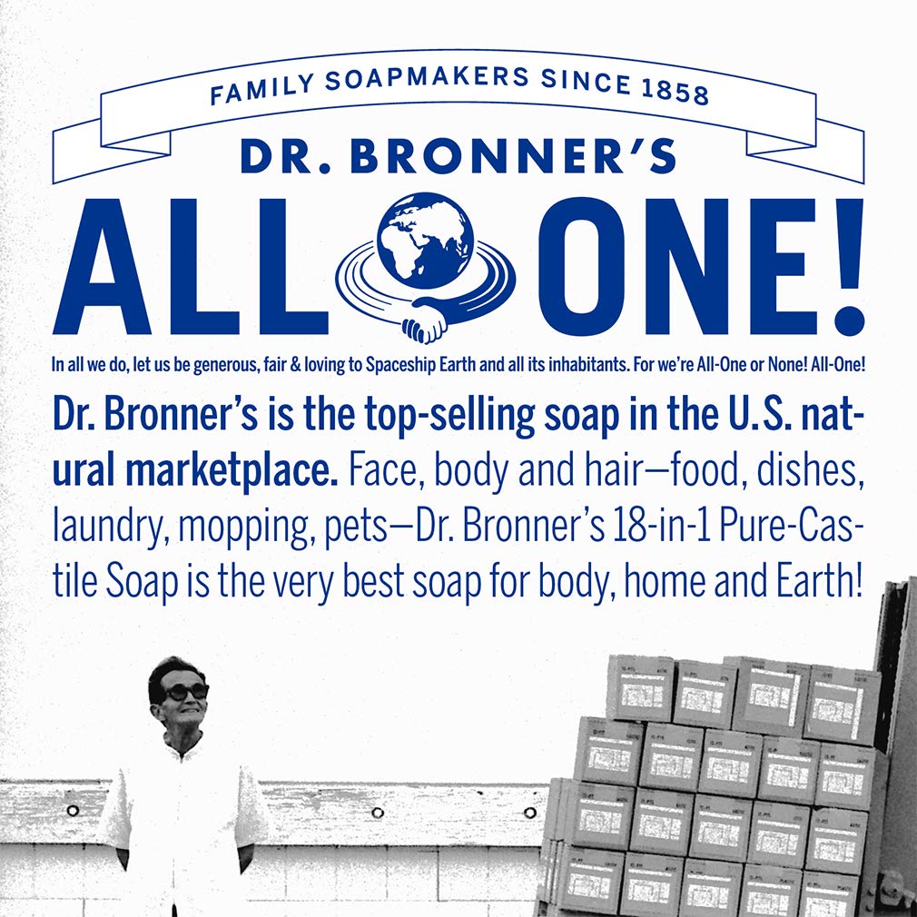 Dr. Bronner’s Pure-Castile Liquid Soap – Tea Tree Bundle. 946 mL Bottle and 59 mL Travel Bottle