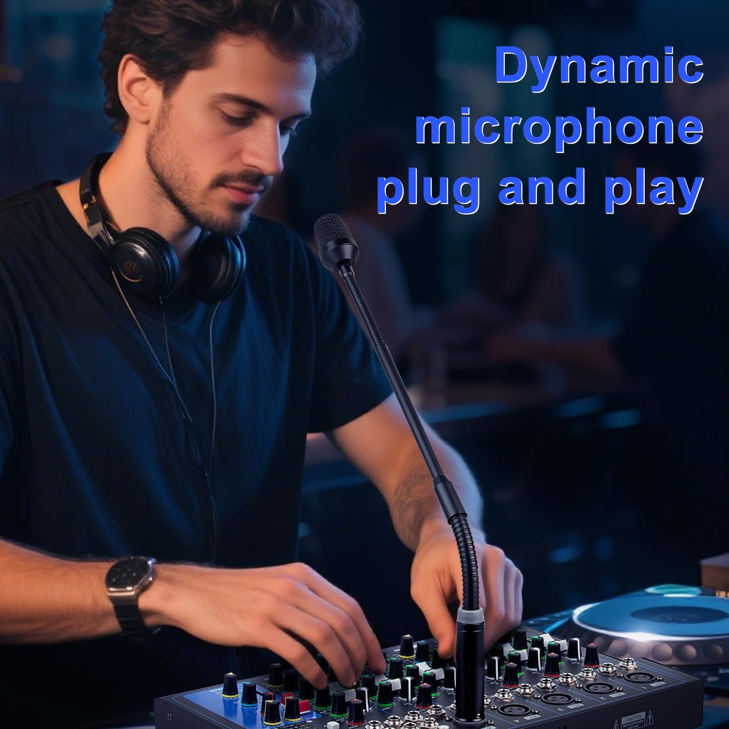 Depusheng Professional Dynamic DJ Microphone for Mixer Dedicated Disc Shouting Microphone KTV Bar Gooseneck DJ Mic