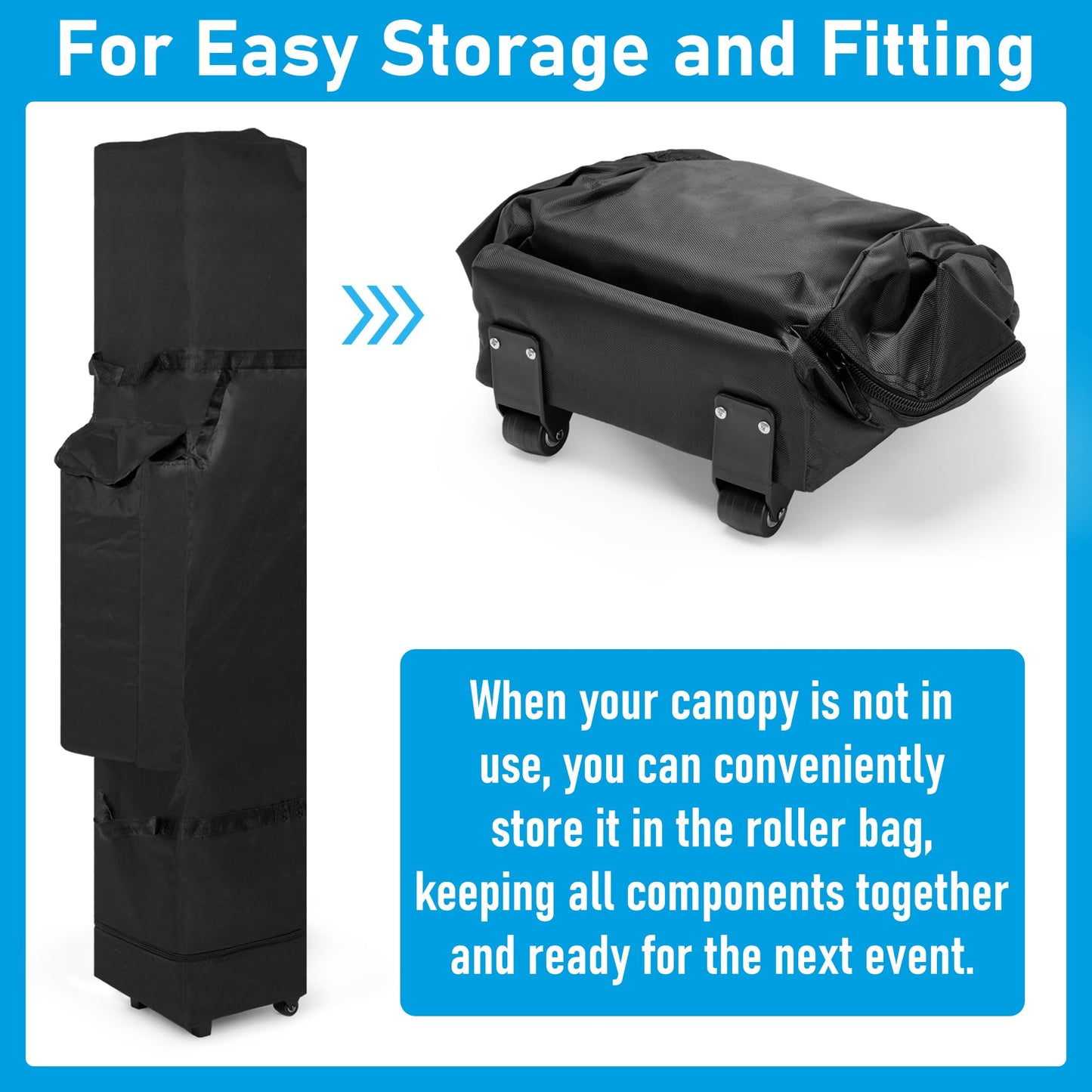 Tcatec 63 Inch Tent Storage Bag with Wheels,Oversized Long Storage Bag,Waterproof Beach Tent Canopy Carrying Bag with Handles Equipment Bag 1680D Roller Bag Only(Without Canopy)
