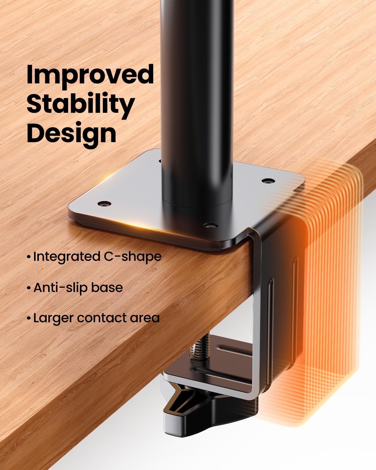 ErGear Single Monitor Arm, Adjustable Gaming Desk Monitor Mount for 13-34″ Screens, Up to 19.8 lbs, Enhanced Stability with Integrated C-Clamp, Upgraded Cable Management, VESA 75x75/100x100mm, Black