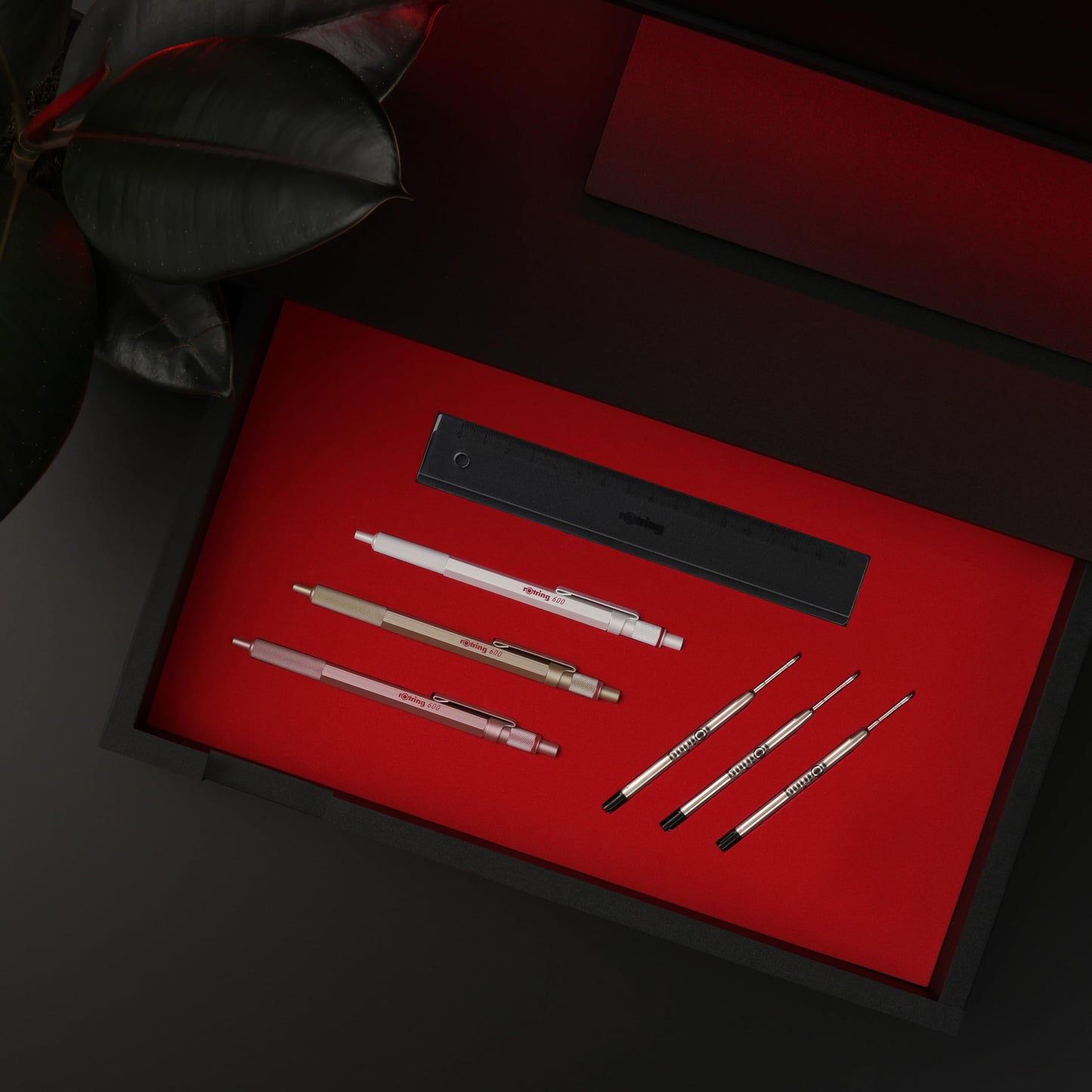 Rotring 600 Metallic Ballpoint Pen Medium Point Black Ink Pearl White Barrel Refillable 1 Count
