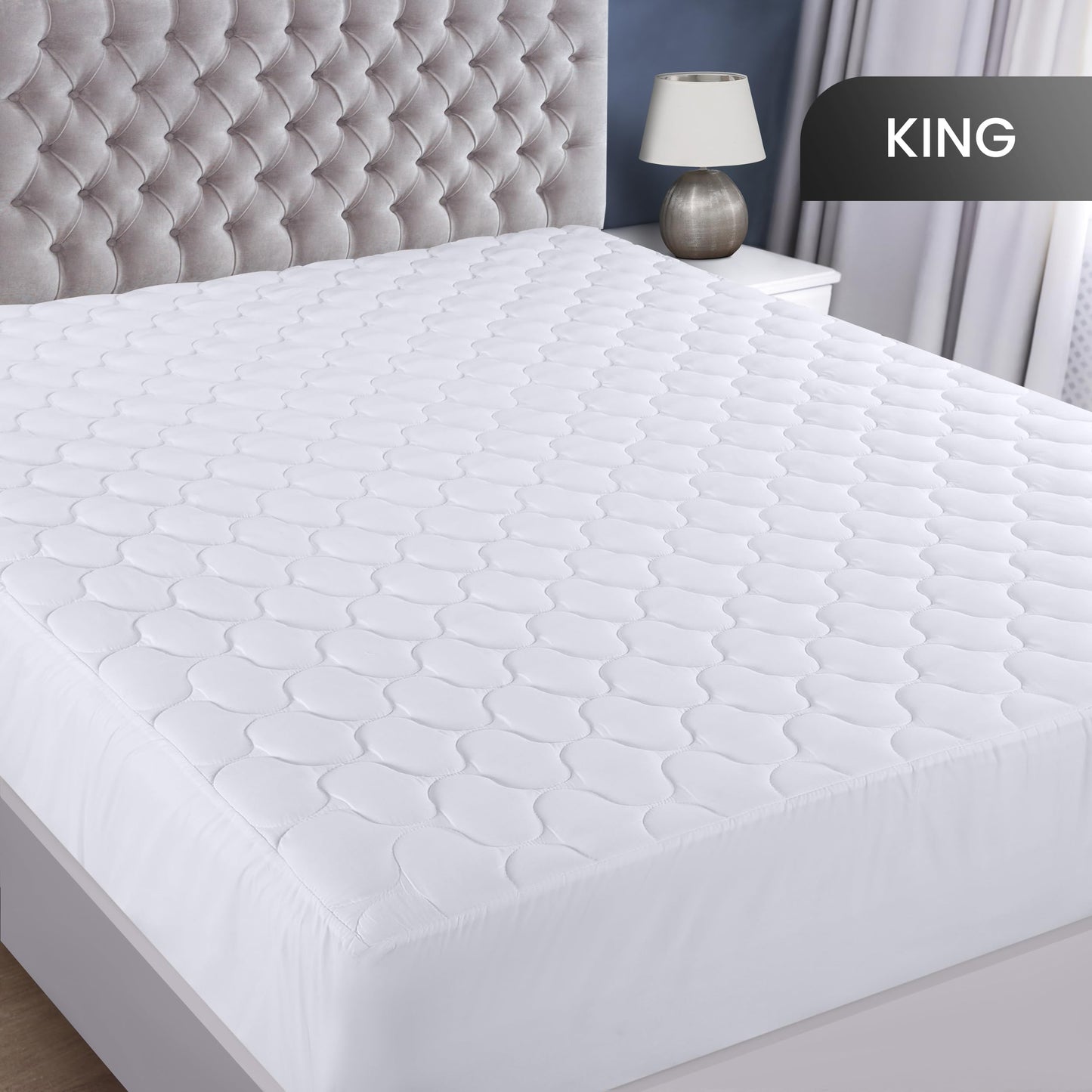 Utopia Bedding Waterproof Mattress Protector, King Mattress Pad, Quilted Fitted Cover Stretches up to 16 Inches Deep Pocket (White)