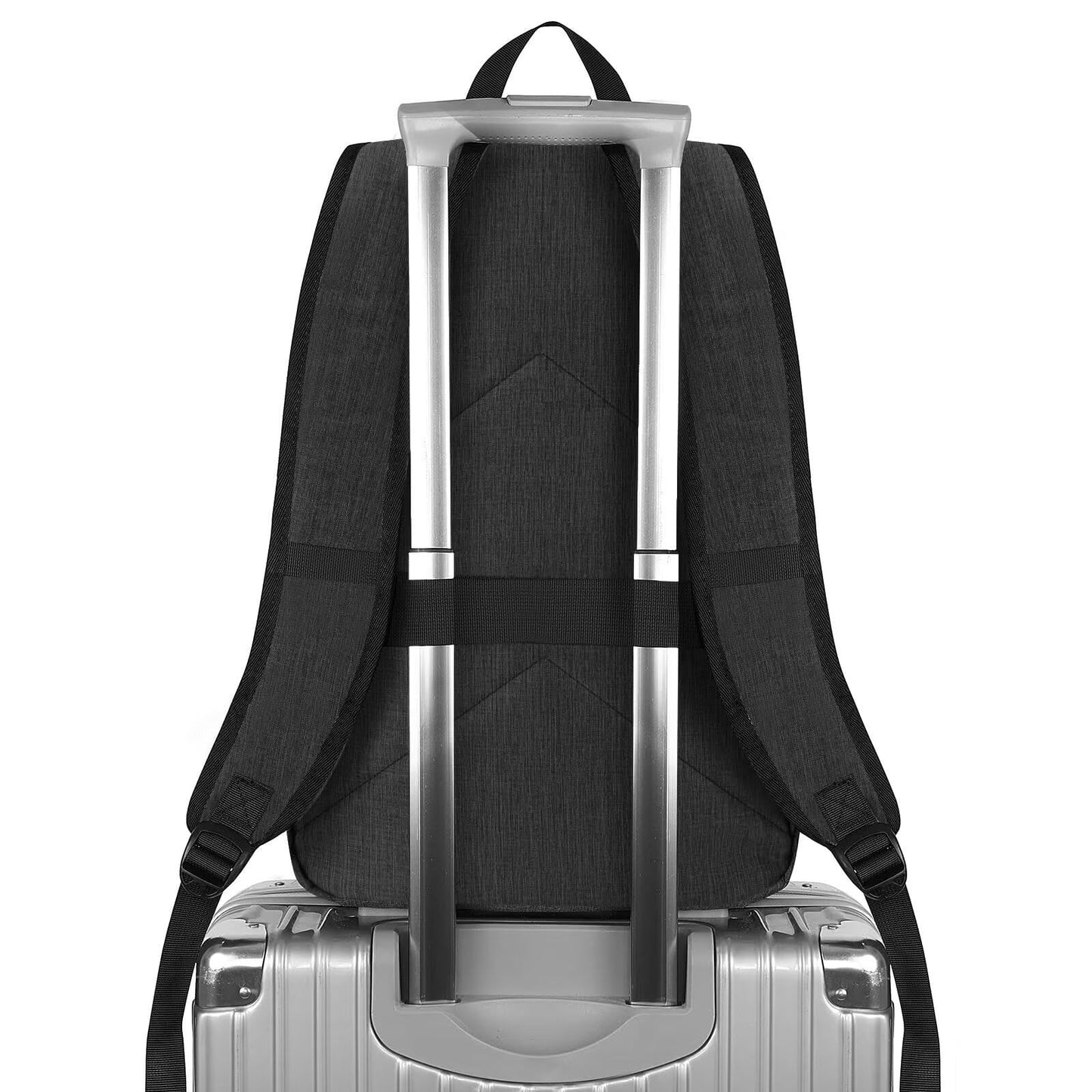Mancro Anti Theft Laptop Backpack with USB Charging Port Fits 15.6 Inch Laptop for MacBook Slim Backpack for Men & Women Business Computer backpack fit with Work,Black