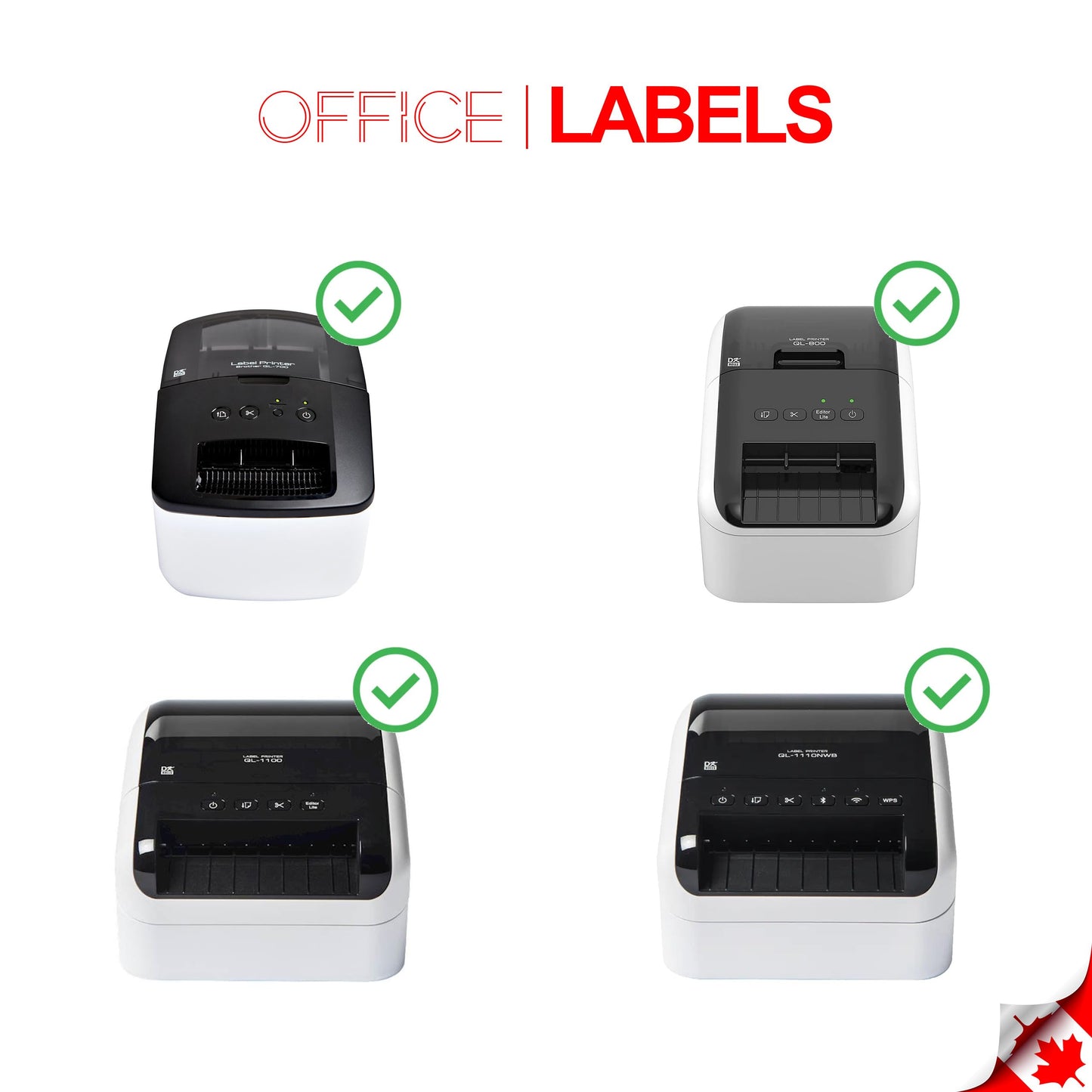 OFFICE LABELS Replacement for Brother DK-2205 2-3/7 x 100 with 1 cartridges 10 Rolls