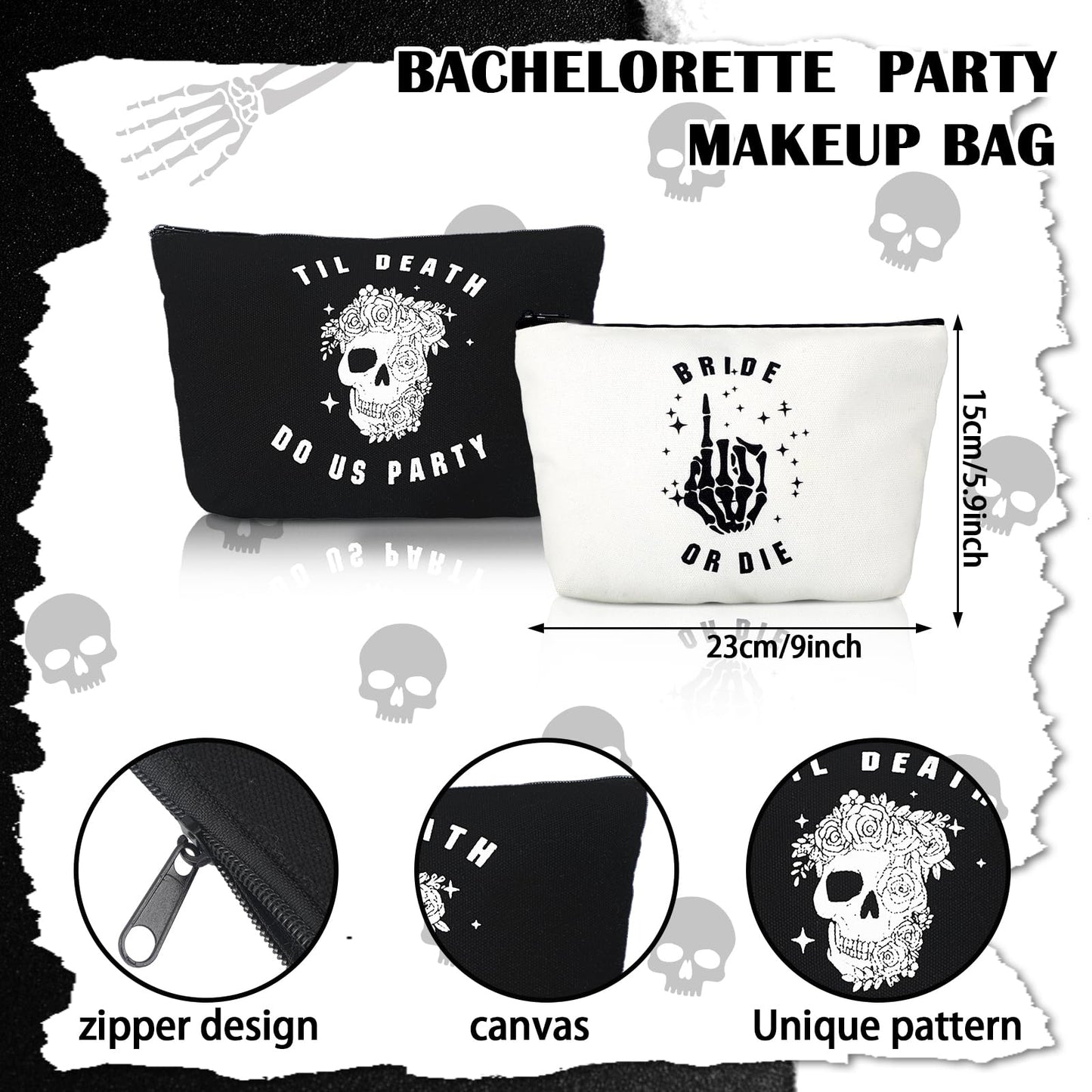Norme Bride or Die Bachelorette Party Supplies Till Death Do Us Party Decor with Can Sleeve Bag Scrunchie Sunglasses(28 Pcs)