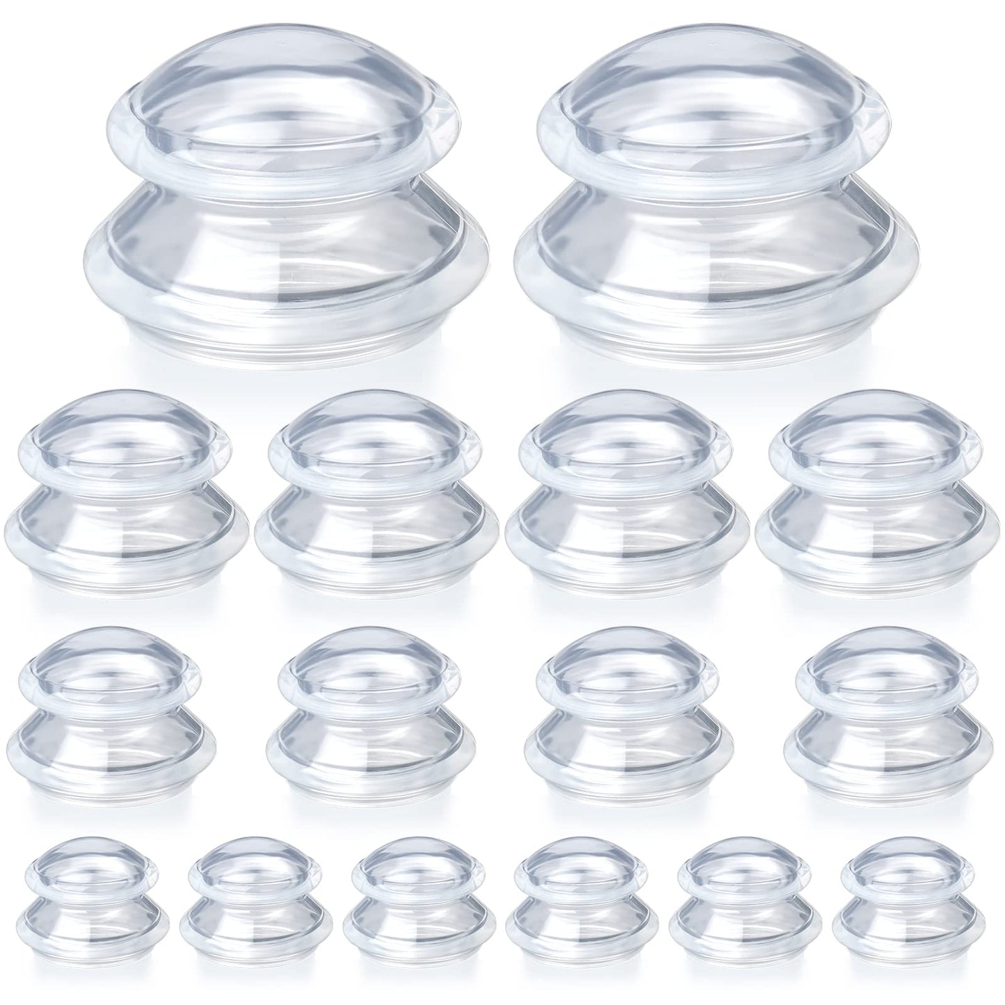 Syhood 16 Pcs 4 Sizes Cupping Therapy Set Silicone Cupping Massage Cups Professional Therapy Studio and Household Set for Cellulite Reduction Body Myofascial Muscle Nerve Joint Pain