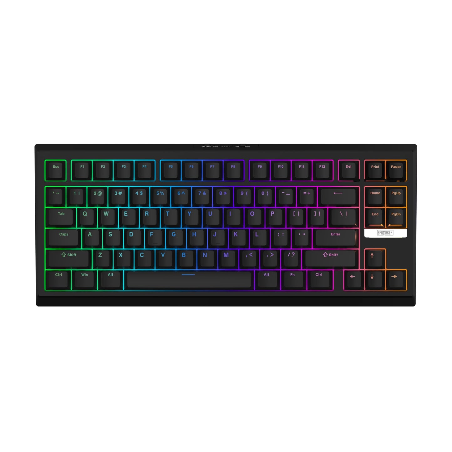 EPOMAKER G84 80% RGB Gaming Mechanical Keyboard, 2.4GHz/ Type-C/BT Wireless Keyboard, QMK/VIA Programmable, Hot-Swappable, NKRO, with Shine Through PBT Keycaps for Gamers (Black, Clear Switch)