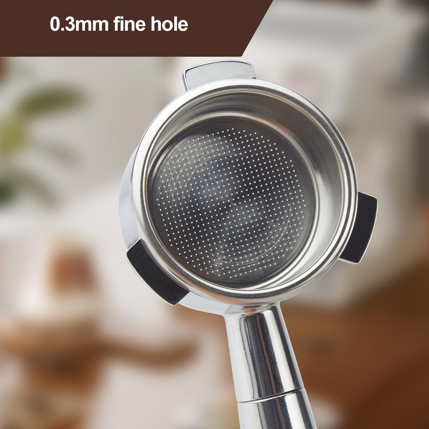 stochastic box 54 mm Bottomless Portafilter with Puck Screen, Compatible with Barista Express BES870XL, Stainless Steel Portafilter and Rosewood Handle