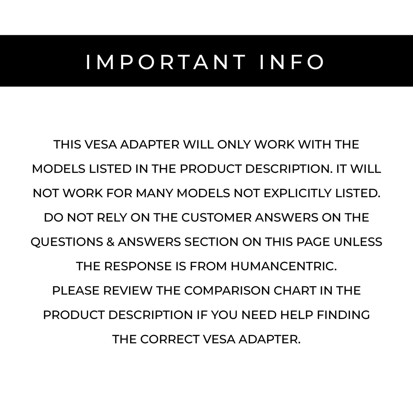 HumanCentric VESA Mount Adapter Compatible with Dell Monitors S2318H, S2318HN, S2318HX, S2318NX, S2319H, S2319HN, S2218H, S2319NX, S2418HN, S2418HX, S2418NX, S2419H, S2419HN, S2419NX and More
