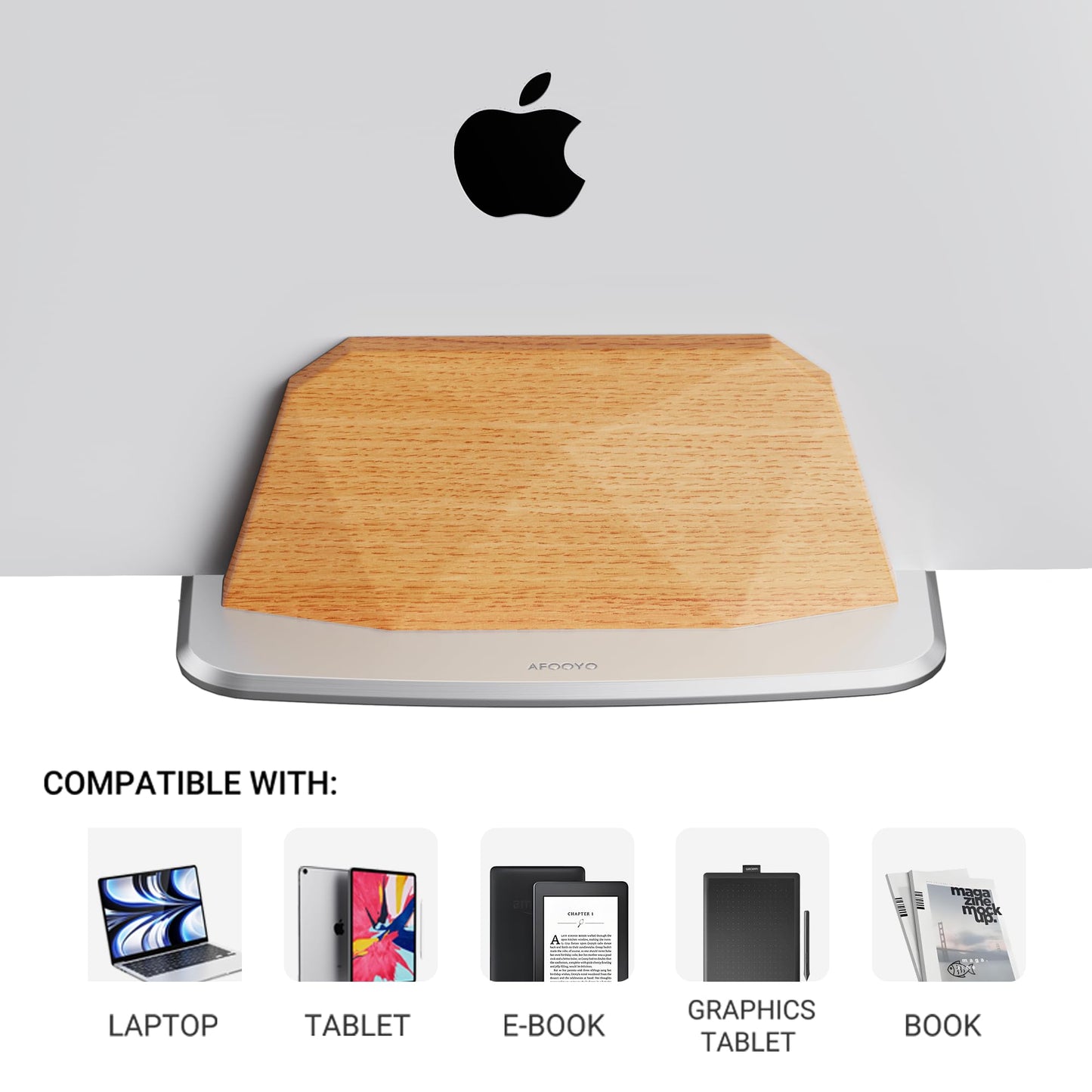 AFOOYO Vertical Laptop Stand - Wooden Adjustable Laptop Holder,Desktop Dock Compatible with All MacBook, Surface,Chromebook,Dell & More(Beechwood)