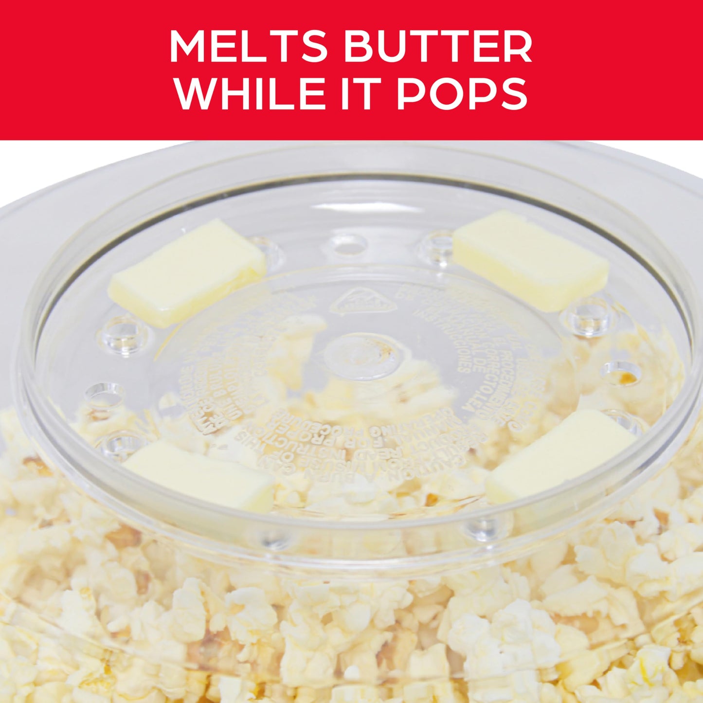West Bend 82505 Stir Crazy Electric Hot Oil Popcorn Popper Machine with Stirring Rod Offers Large Lid for Serving Bowl and Convenient Storage, 6-quart, Red