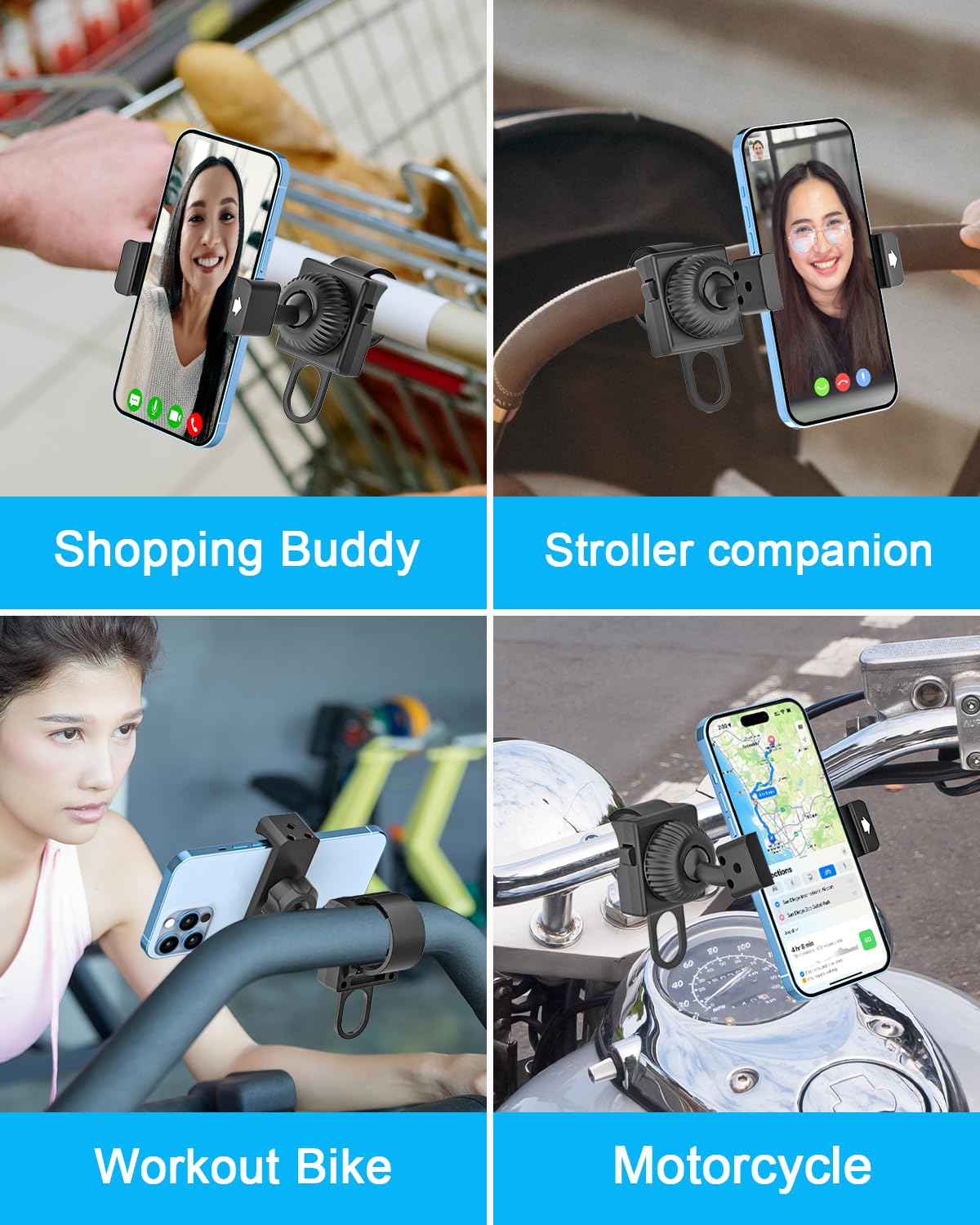 woleyi Car Steering Wheel Phone Holder - [Thick Cases Friendly] 360° Rotatable Phone Holders for Your Car Mount Automobile Hands Free Cradle for iPhone Air 17 16 15 14 13 Pro Max, Galaxy, 4-7" Phones