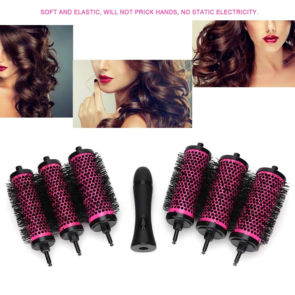 Round Comb, 7 Pack Anti-Static Detachable Round Hair Brush Professional Ionic Hair Styling Curling Brush Precise Heat Styling For All Hair Types