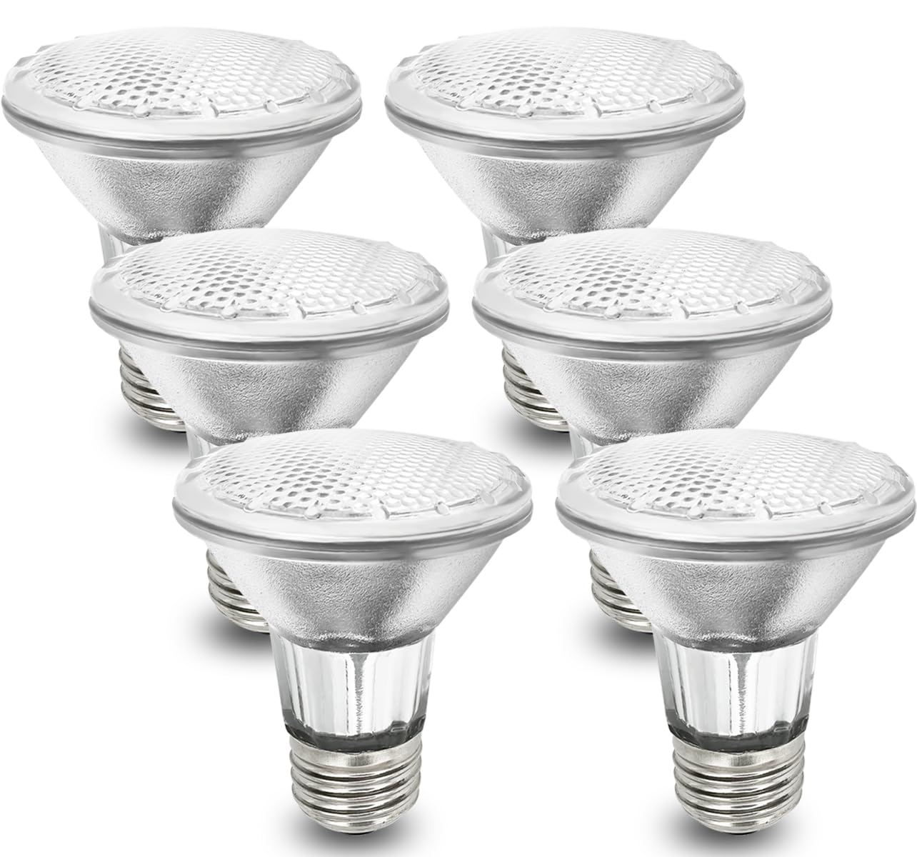 BOGAO Par20 Bulbs, 6 Pcs 120V 50W Par20 Light Bulbs, E26 Medium Base Long Lasting Life High Output Reflector Flood Lights Replacement Range Hood Light - Warm Light