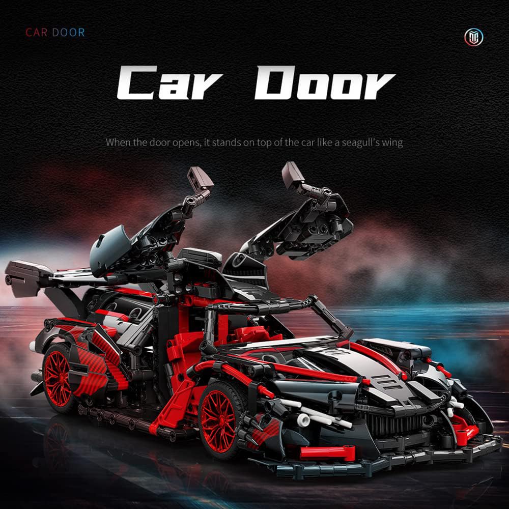 Adults Challenging Racing Car Building Blocks Kit，1:14 1391 Pieces Car Model Building Set DIY Toys for Boys Age 12 13 14 15 16 88301