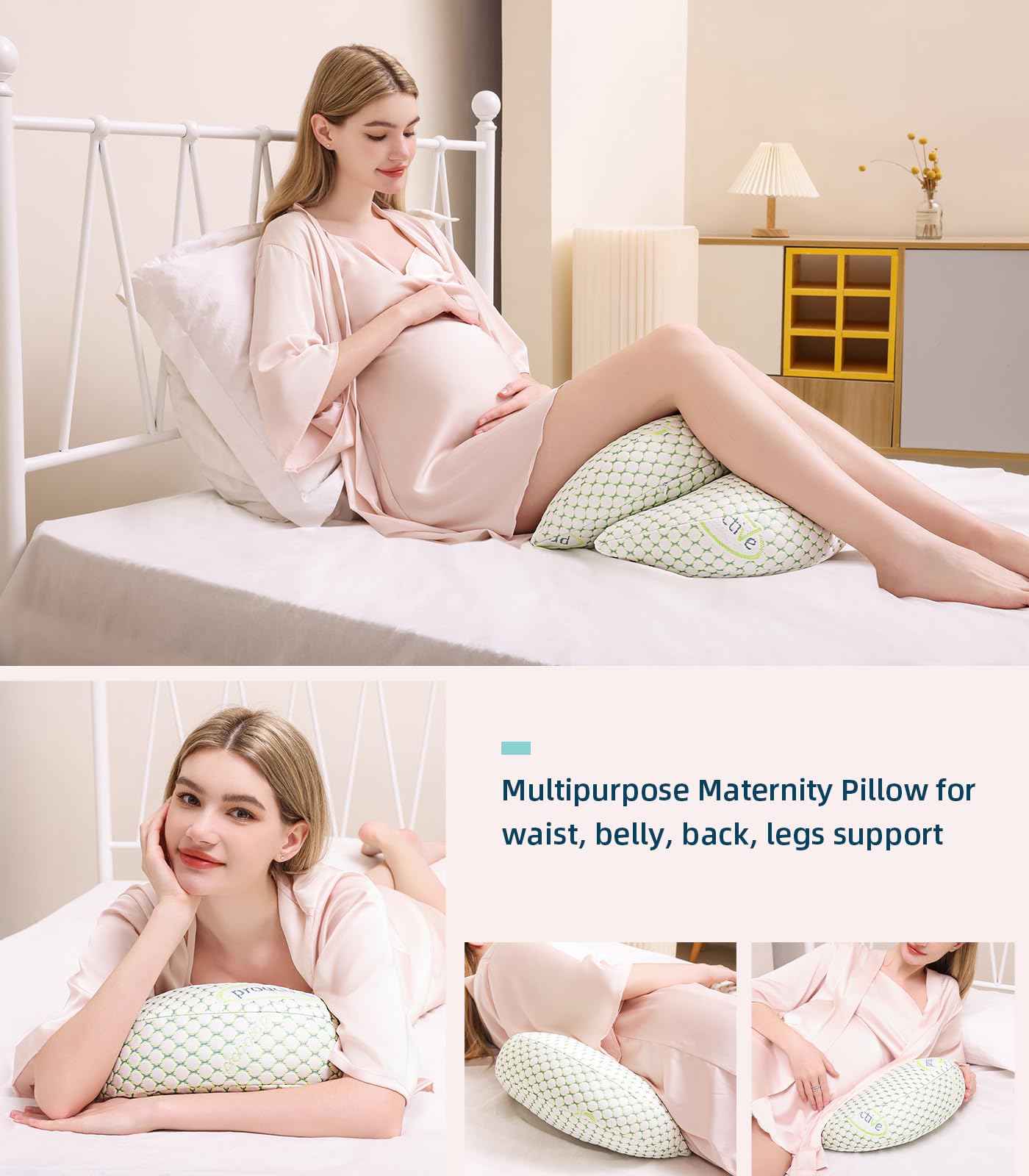 Oternal Pregnancy Pillow for Pregnant Women – Comfortable Maternity Pillow for Side Sleepers, Supports Back, Belly, Hips, and Legs, with Removable & Adjustable Cover