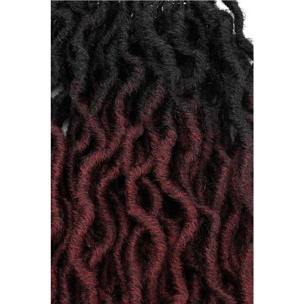 Eliza Wavy Gypsy Ombre Crochet Hair - 8Packs/Lot Goddess Locs Synthetic Fiber Faux Locs African Roots Dreadlocs Synthetic Braiding Hair Extensions for Black Women (14",8pack,OT99J)