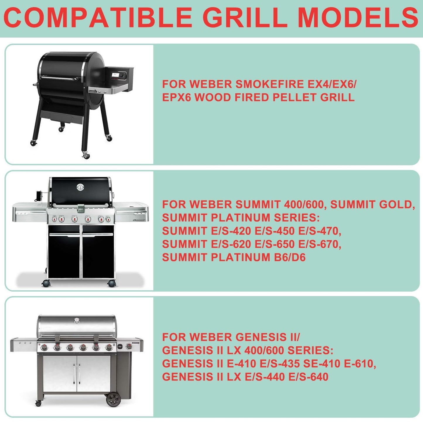 WEBROIL 40 Packs 6498 6417 Grease Catcher Pans for Weber Genesis II 400& 600, Aluminum Foil Tray Liners for Weber 28''/36" Gas Griddle, for Weber 400/600 Summit Series Smokefire Ex6 EpX6 Ex4 Gas Grill