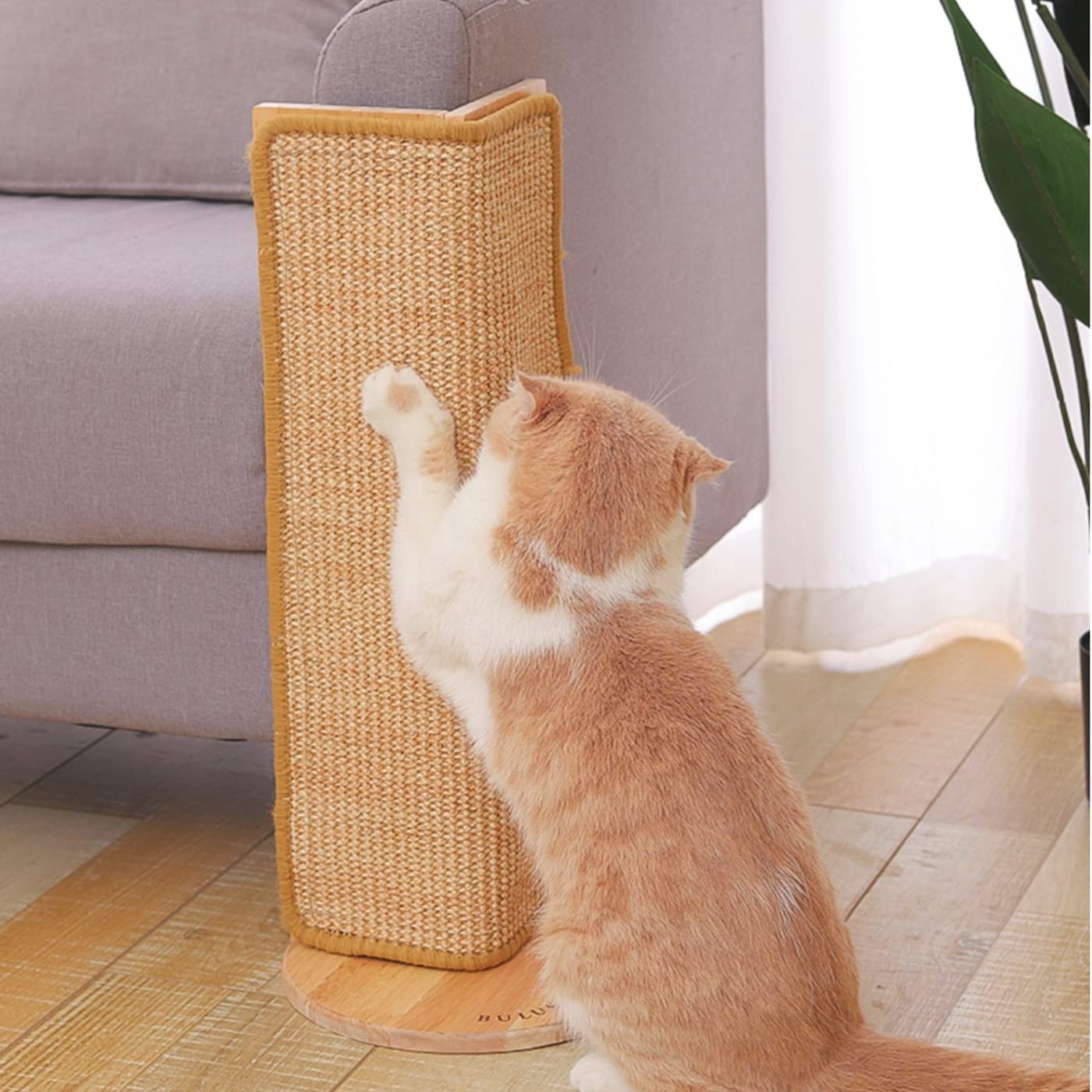 SHENGOCASE 2-Pack 62cm Tall No Drilling Wall Sofa Couch Corner Cat Sisal Scratcher,Scratching Post,Replaceable Sisal Scratch Scratching Pad Mat