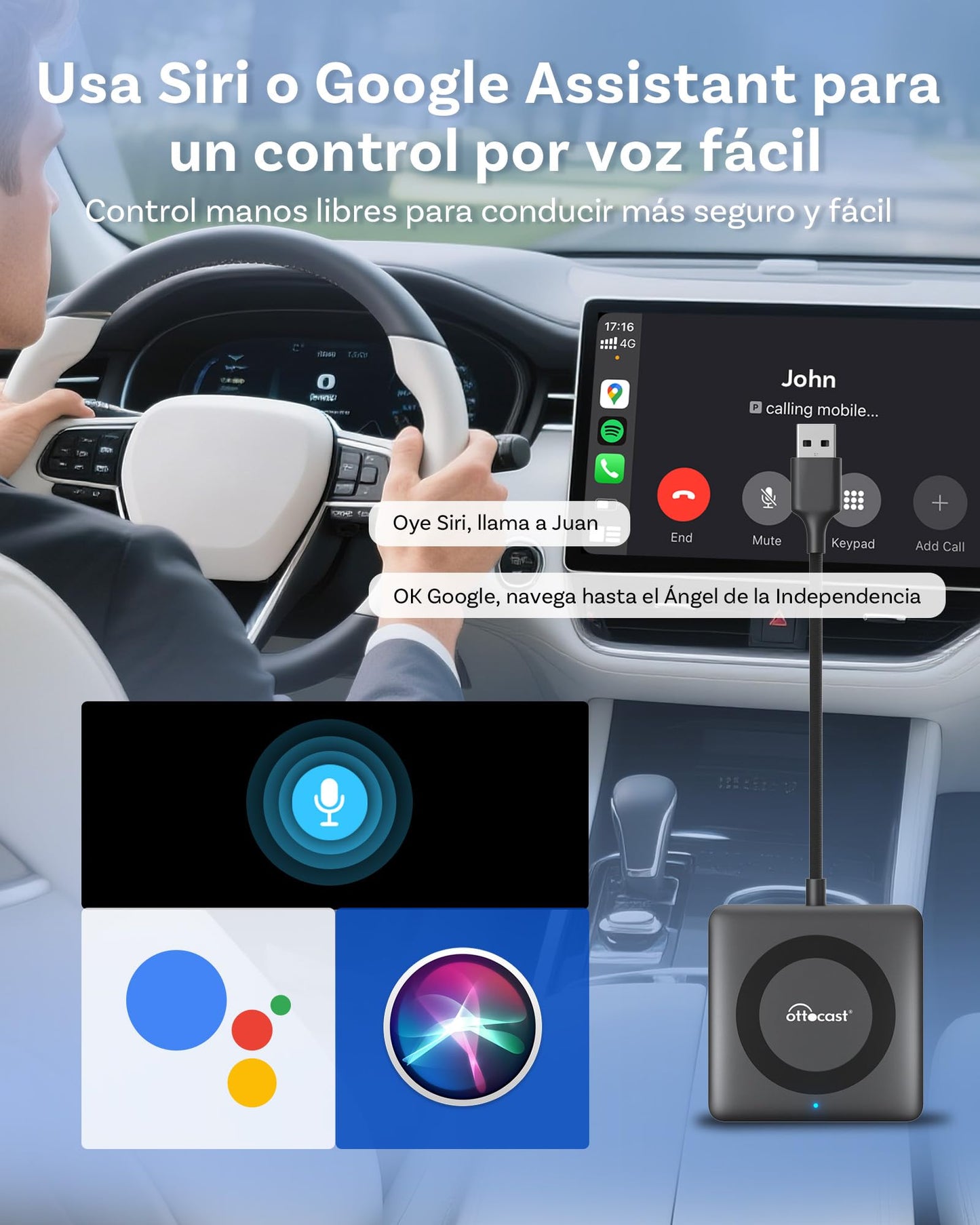 OTTOCAST 4 in 1 Car TV Mate Max & Wireless Carplay/Android Auto & Screen Mirroring Adapter for Apple iPhone Android Phone, HDMI Car TV Adapter, Watching Videos Movies on CarScreen