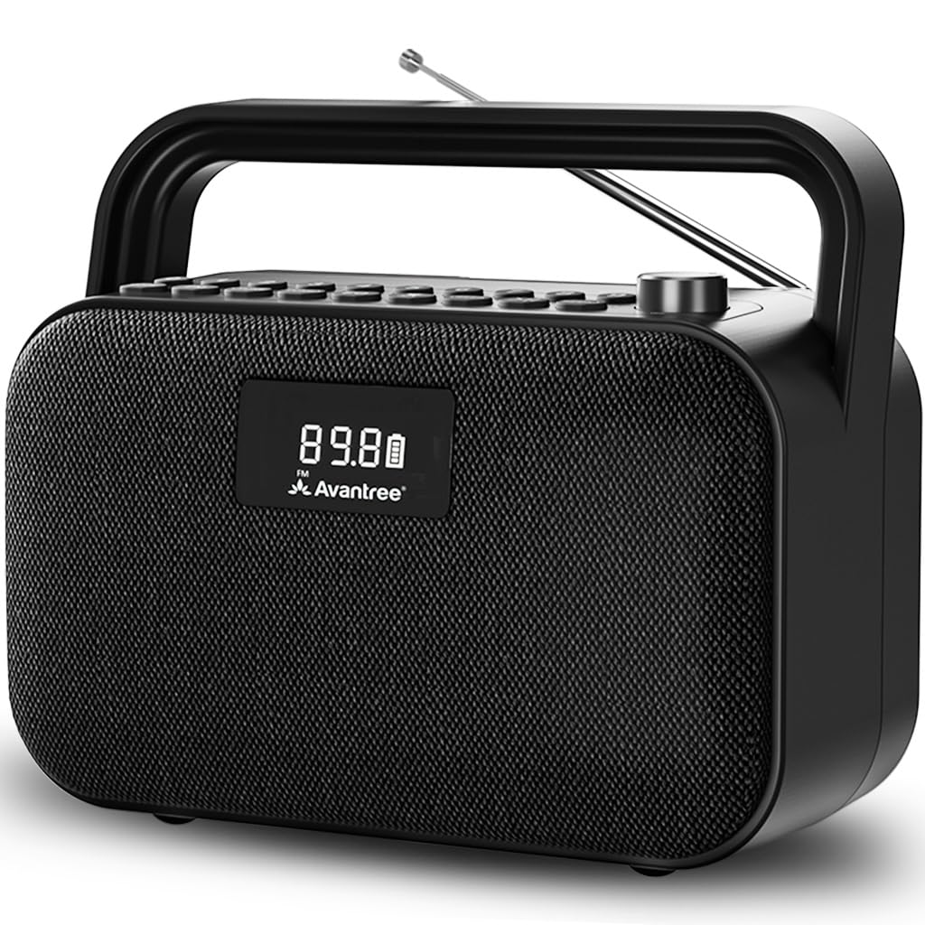 Avantree PowerByte - Portable Powerful 30W Stereo Bluetooth Speakers with Digital FM Radio & SD Card Player, 20hr Rechargeable Playtime, and Extended Range, Wireless & Wired Speaker & U Disk Player