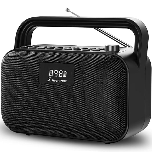 Avantree PowerByte - Portable Powerful 30W Stereo Bluetooth Speakers with Digital FM Radio & SD Card Player, 20hr Rechargeable Playtime, and Extended Range, Wireless & Wired Speaker & U Disk Player