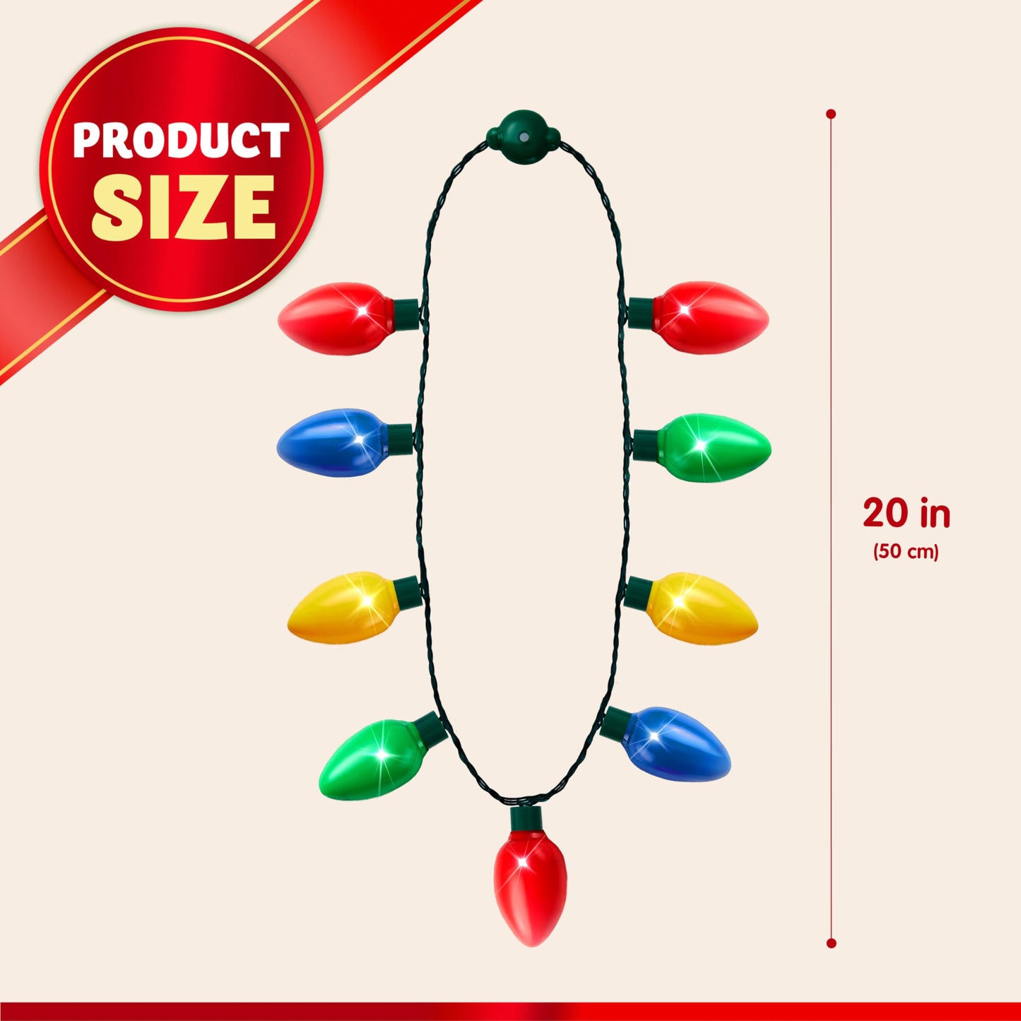 JOYIN 12 Packs Christmas LED Light Up Bulb Necklaces 9 Bulbs LED Necklaces Holiday Necklace Costume Accessories for Christmas Xmas Party Favor Party Supply