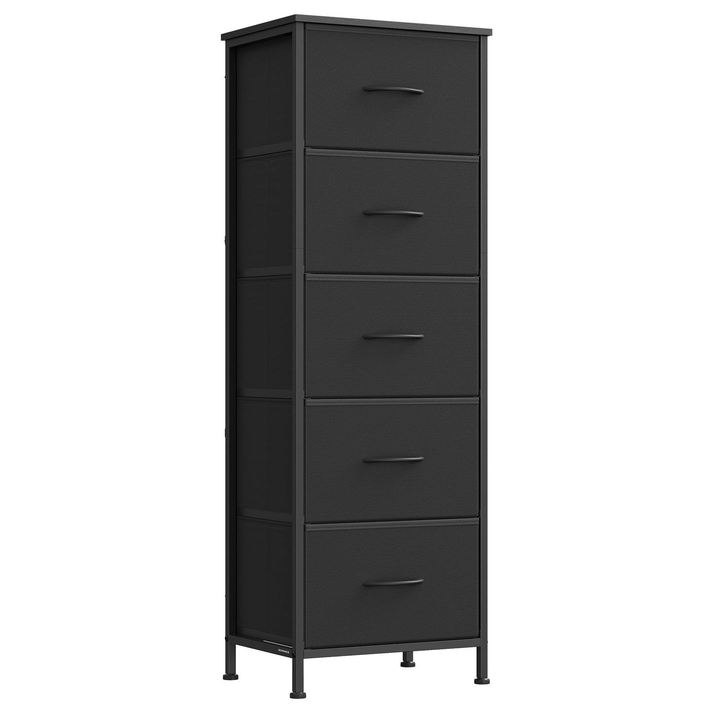 SONGMICS BELLAH Collection - Dresser for Bedroom, Chest of Drawers, Storage Organizer Unit, Closet, Entryway, Steel, 5 Drawers, Modern, Ink Black and Ebony Black ULGS315BH03