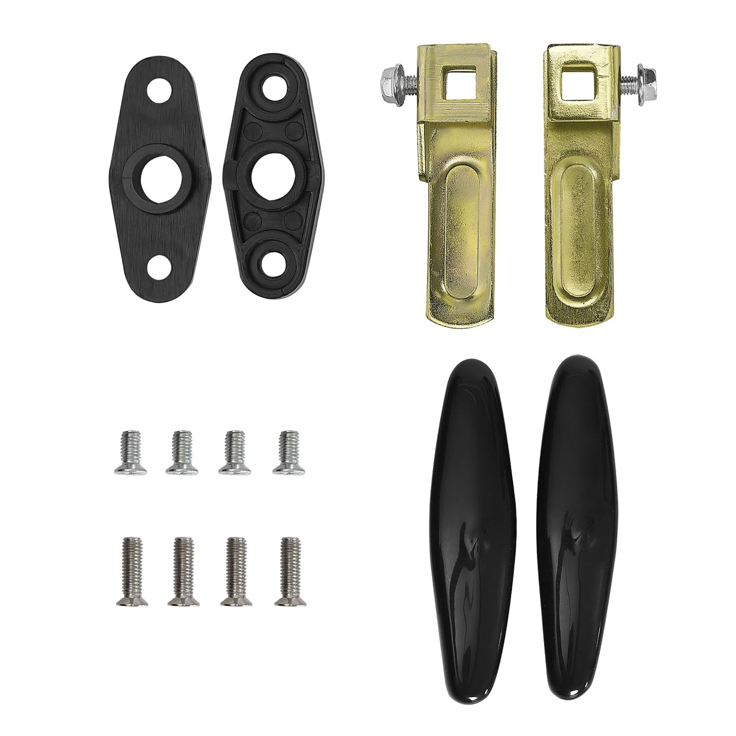Wedelweib Matching T-Handles Lock Set Locking T-Handle Set for Truck Camper Shell with Dust Cover -2 Pack clockwise and Counter-clockwise with 4 Keys and Hardware（Key Alike）